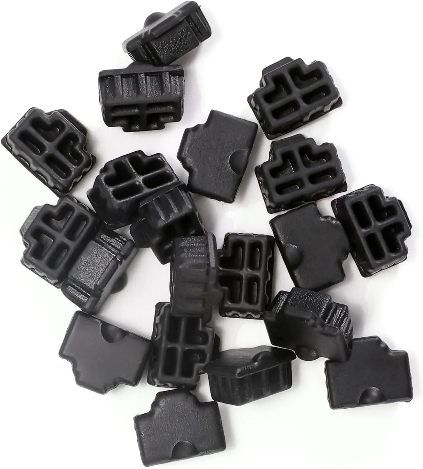 QSFPTEK بسته 20 عددی درپوش ضد گرد و غبار RJ45، درپوش ضد گرد و غبار پورت اترنت سوئیچ شبکه RJ45، درپوش محافظ RJ45، مشکی، سیلیکونی برای هاب ها، سوئیچ ها و روترهای شبکه RJ45 مسی