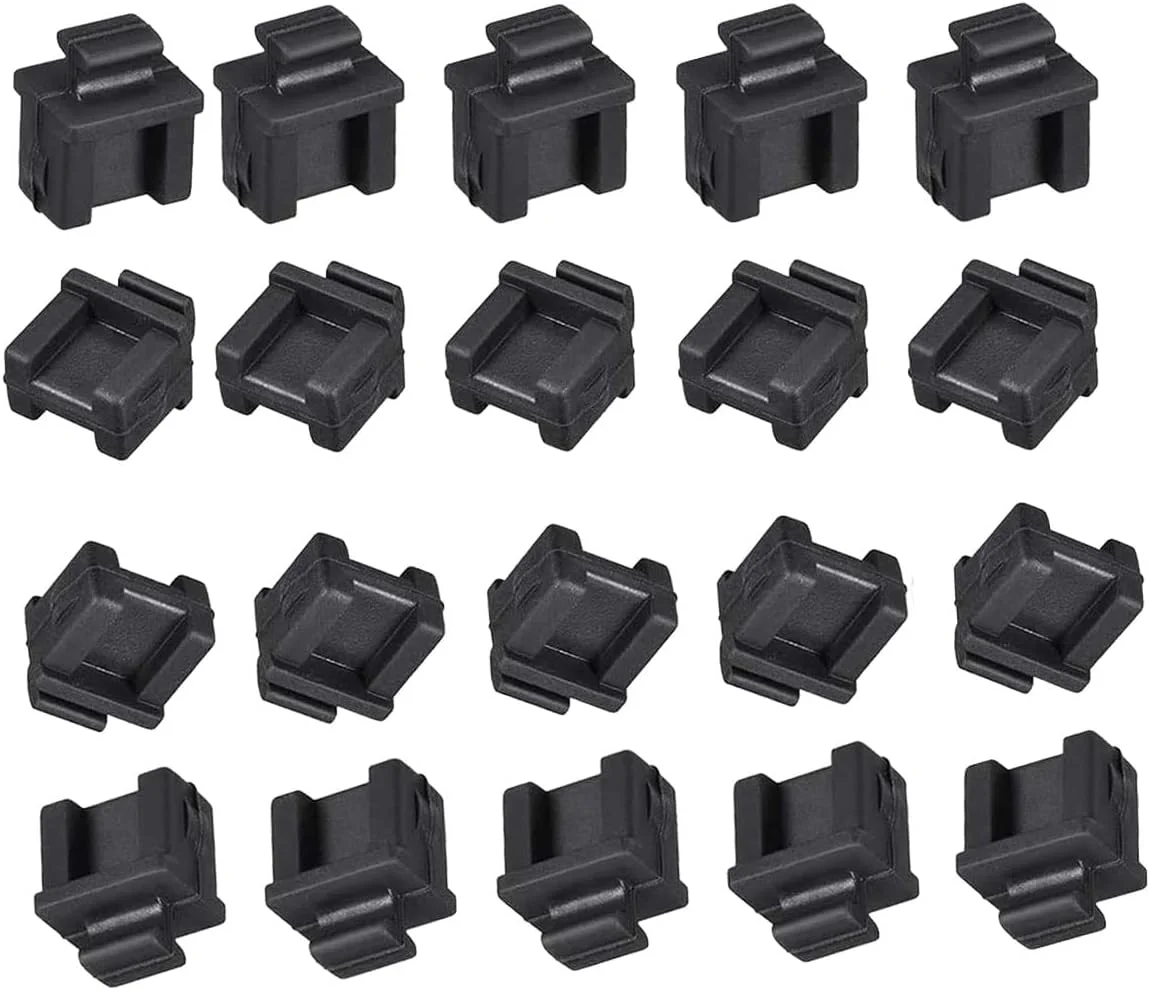 20 عدد درپوش محافظ سیلیکونی پورت SFP، محافظ ضد گرد و غبار مشکی، محافظت از پورت هاب اترنت