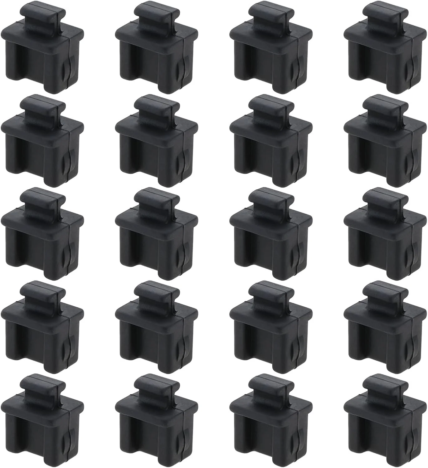 20 عدد درپوش محافظ سیلیکونی SFP، پوشش پورت ضد گرد و غبار، جایگزین محافظ پلاگین پورت برای کارت شبکه سوئیچ، روتر، مبدل های رسانه ای، مشکی