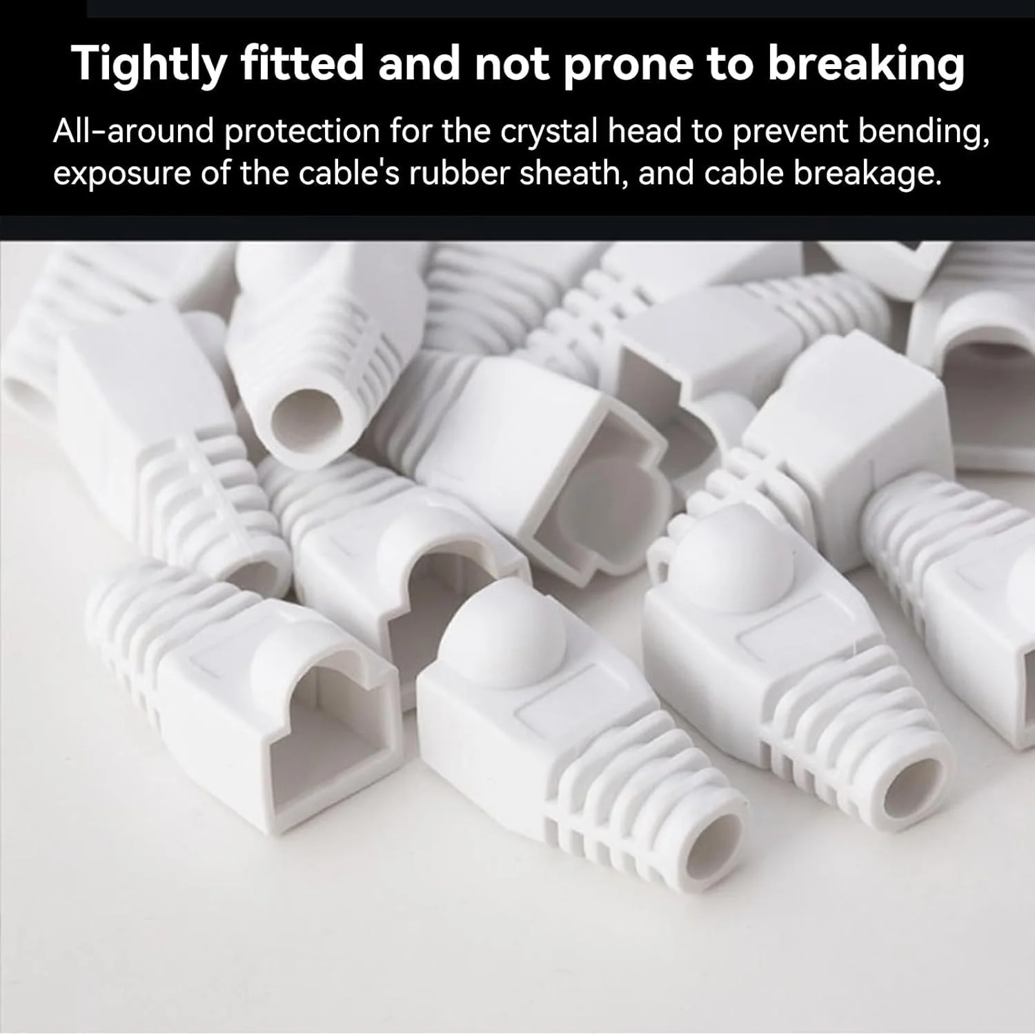 کاور محافظ کابل شبکه RJ45 مدل Cat5e Cat6 SYOSI، بسته 50 عددی، روکش پلاستیکی نرم PVC برای کابل شبکه اترنت با قطر 8 میلی متر، محافظ کابل و کانکتور کاور محافظ کابل شبکه RJ45 مدل Cat5e Cat6 SYOSI، بسته 50 عددی، روکش پلاستیکی نرم PVC برای کابل شبکه اترنت با قطر 8 میلی متر، محافظ کابل و کانکتور