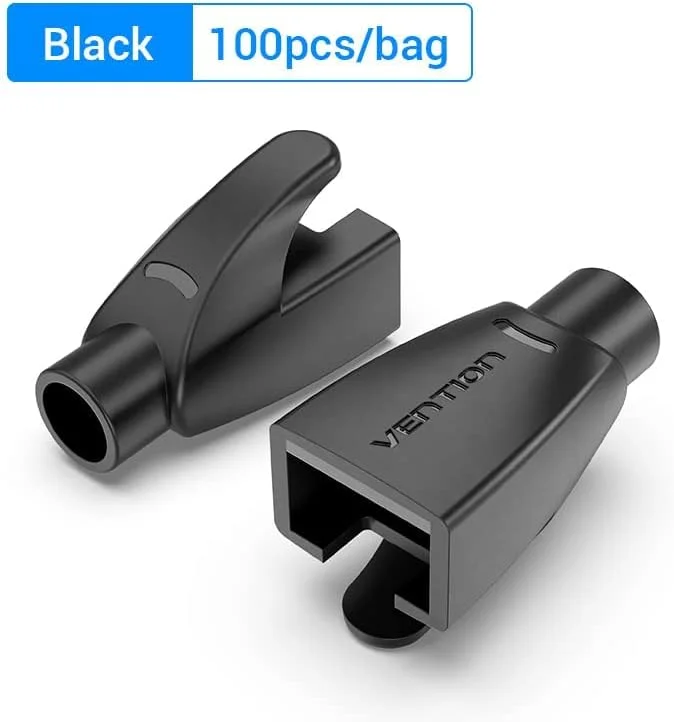 روکش کابل شبکه RJ45 ونشن، محافظ کابل شبکه اترنت CAT5 CAT5E CAT6 CAT6E (بسته 100 عددی، مشکی)