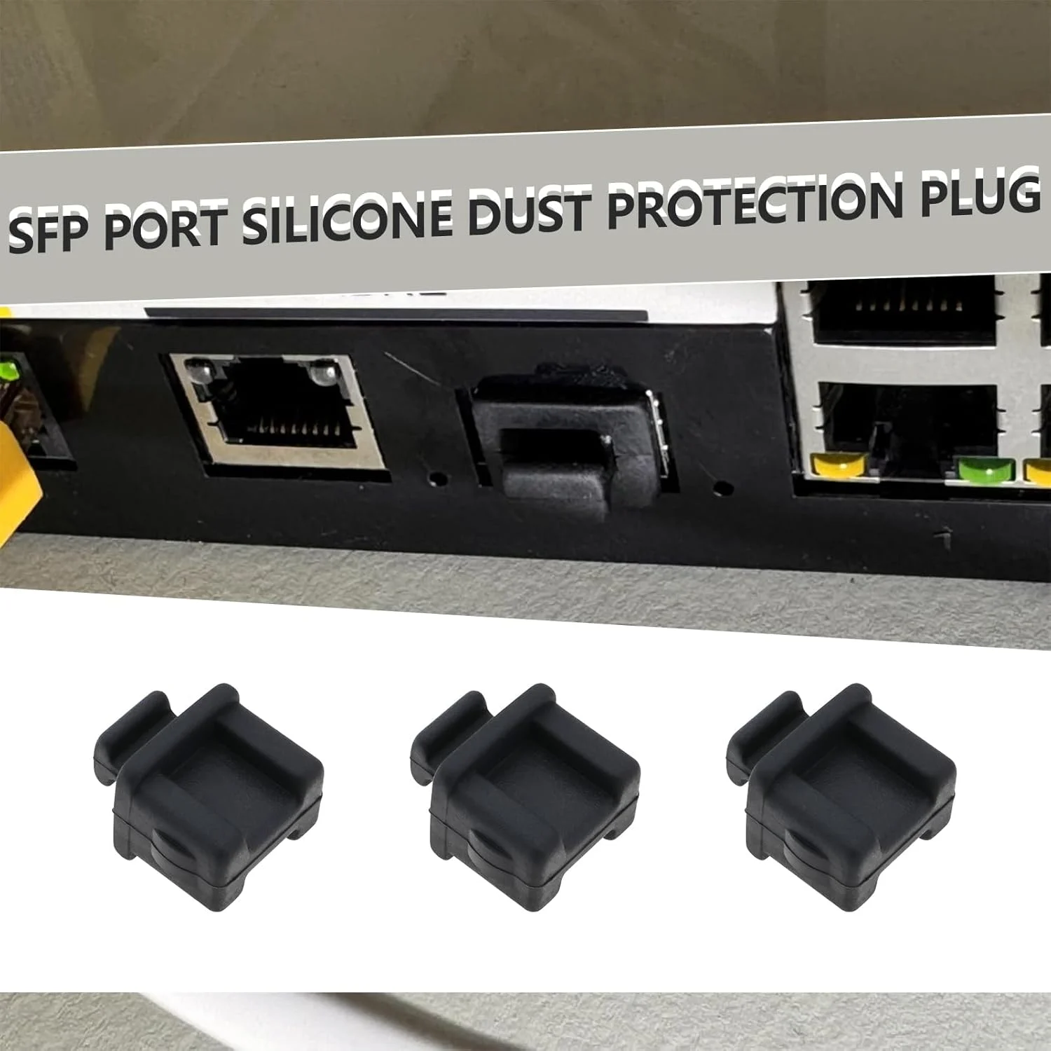 20 عدد درپوش محافظ سیلیکونی SFP، پوشش پورت ضد گرد و غبار، جایگزین محافظ پلاگین پورت برای کارت شبکه سوئیچ، روتر، مبدل های رسانه ای، مشکی