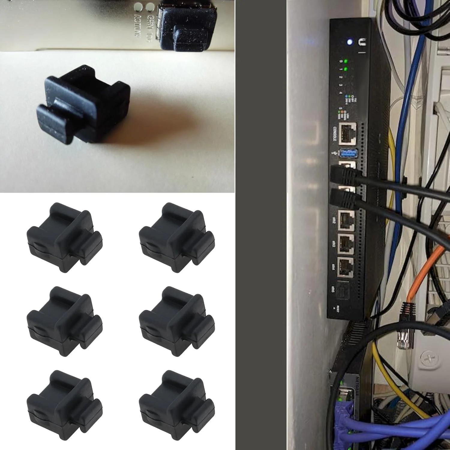 20 عدد درپوش محافظ سیلیکونی SFP، پوشش پورت ضد گرد و غبار، جایگزین محافظ پلاگین پورت برای کارت شبکه سوئیچ، روتر، مبدل های رسانه ای، مشکی