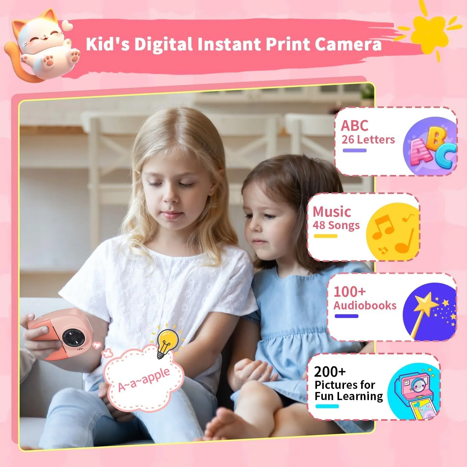 دوربین چاپ فوری کودکان Rongta، دوربین های فوری کودکان 1080P، هدیه تولد کریسمس برای دختران 3-12 ساله، دوربین فیلمبرداری فوری قابل حمل برای دختران 3 4 5 6 7 8 9 10 ساله (صورتی) دوربین چاپ فوری کودکان Rongta، دوربین های فوری کودکان 1080P، هدیه تولد کریسمس برای دختران 3-12 ساله، دوربین فیلمبرداری فوری قابل حمل برای دختران 3 4 5 6 7 8 9 10 ساله (صورتی)