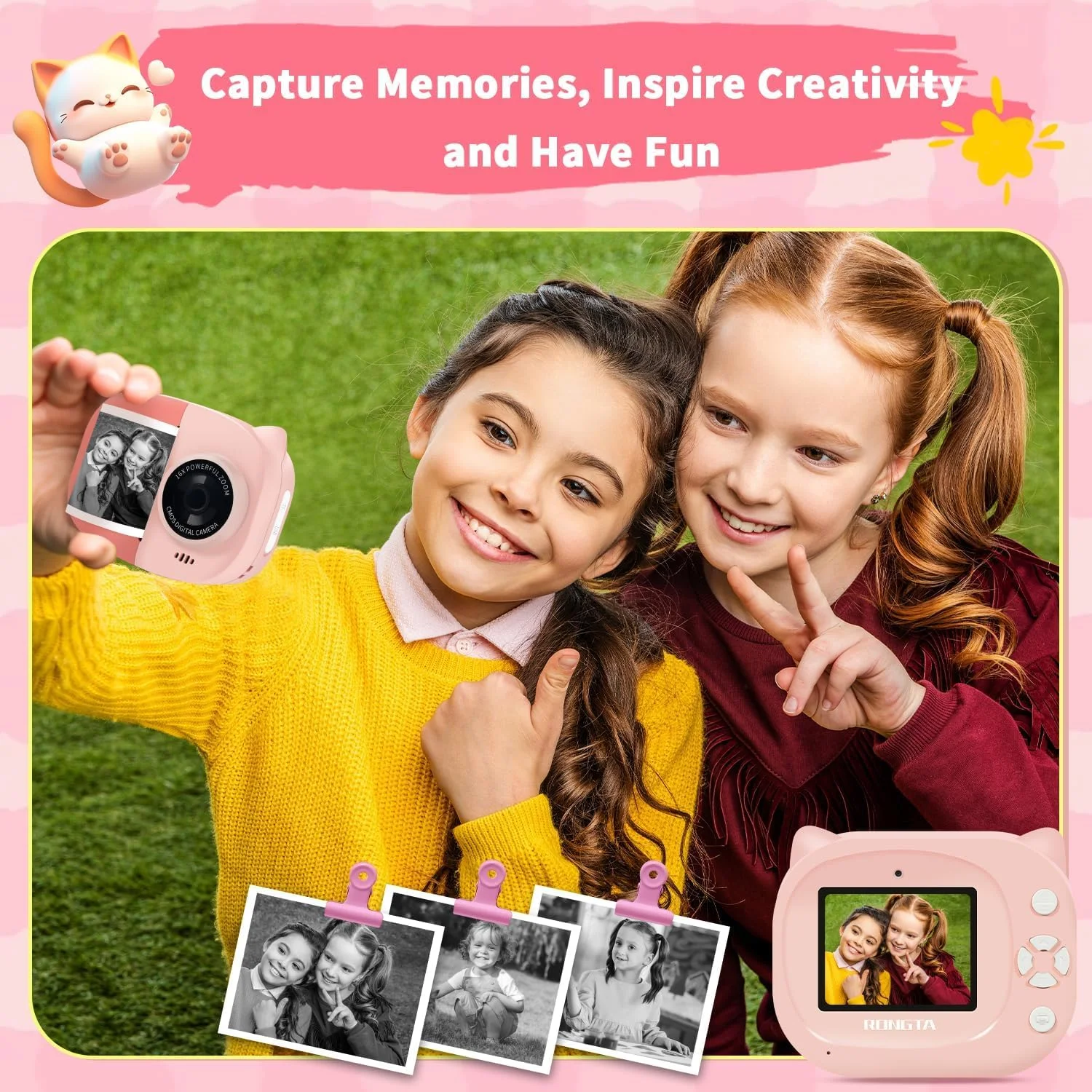دوربین چاپ فوری کودکان Rongta، دوربین های فوری کودکان 1080P، هدیه تولد کریسمس برای دختران 3-12 ساله، دوربین فیلمبرداری فوری قابل حمل برای دختران 3 4 5 6 7 8 9 10 ساله (صورتی) دوربین چاپ فوری کودکان Rongta، دوربین های فوری کودکان 1080P، هدیه تولد کریسمس برای دختران 3-12 ساله، دوربین فیلمبرداری فوری قابل حمل برای دختران 3 4 5 6 7 8 9 10 ساله (صورتی)
