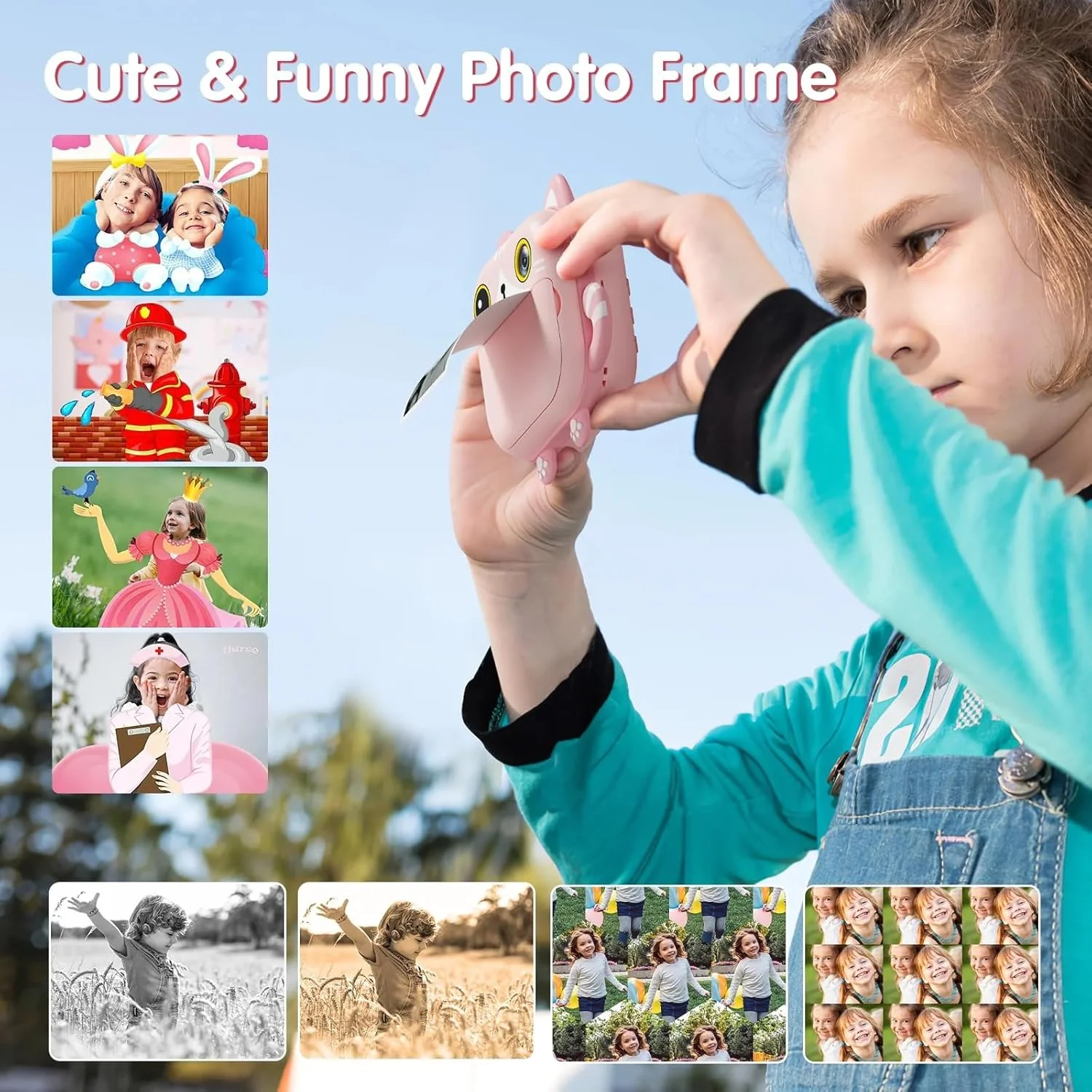 دوربین چاپ فوری کودکانه Rebel by Renascence Kids، دوربین مینی حرارتی چاپگر، کارت حافظه 32 گیگابایتی، صفحه نمایش 2.4 اینچی، فیلمبرداری 1080P HD، عکس 48 مگاپیکسلی، دوربین دوگانه، شامل 2 رول (گربه صورتی) دوربین چاپ فوری کودکانه Rebel by Renascence Kids، دوربین مینی حرارتی چاپگر، کارت حافظه 32 گیگابایتی، صفحه نمایش 2.4 اینچی، فیلمبرداری 1080P HD، عکس 48 مگاپیکسلی، دوربین دوگانه، شامل 2 رول (گربه صورتی)