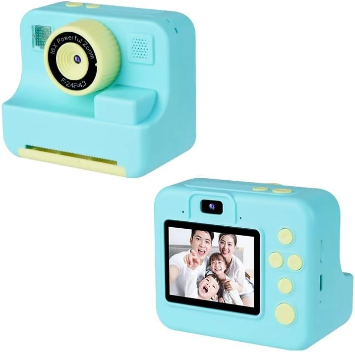دوربین چاپ فوری برای کودکان، دوربین های فوری کودکانه با صفحه نمایش 2.4 اینچی، هدیه تولد کریسمس اسباب بازی قابل حمل برای دختران و پسران 3-12 سال (سبز)