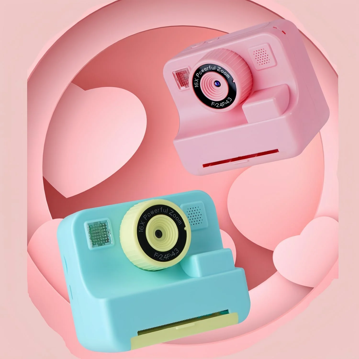 دوربین چاپ فوری برای کودکان، دوربین های فوری کودکانه با صفحه نمایش 2.4 اینچی، هدیه تولد کریسمس اسباب بازی قابل حمل برای دختران و پسران 3-12 سال (سبز)