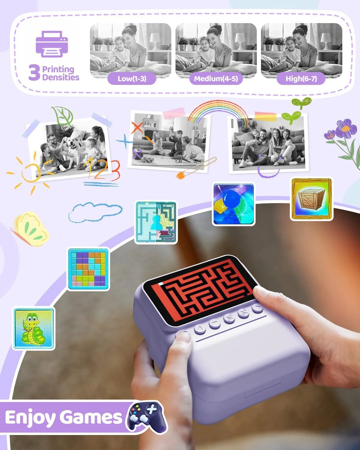 دوربین فوری کودکان، دوربین دیجیتال 48 مگاپیکسلی 3.0 اینچی برای کودکان به همراه کارت 32 گیگابایتی و کاغذ عکس، هدیه کریسمس برای کودکان 3 تا 12 سال