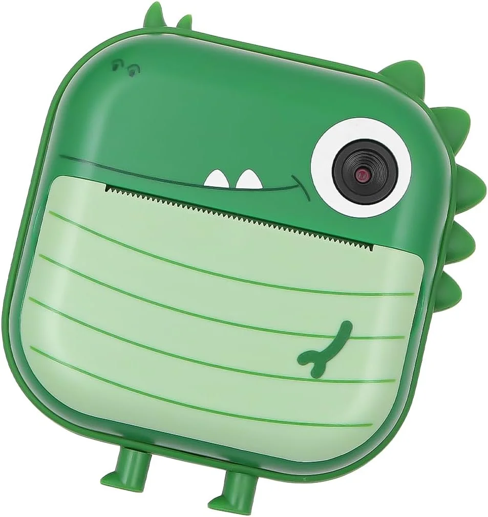 دوربین چاپ فوری کودکانه، دوربین عکس مینیاتوری دایناسور با 2 رول کاغذ چاپ برای پسران و دختران 48 مگاپیکسل 2.4 اینچ