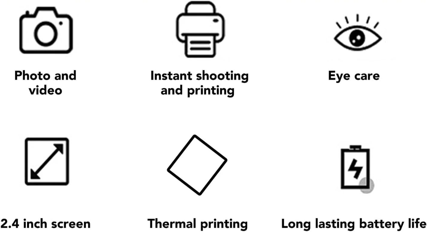 دوربین دیجیتال کودکانه، دوربین فوری کودکانه با 2 رول کاغذ چاپ، دوربین فیلمبرداری کودکانه با قاب عکس های سرگرم کننده مختلف، دوربین فوری 12 مگاپیکسلی قابل شارژ با بند برای کودکان (صورتی)