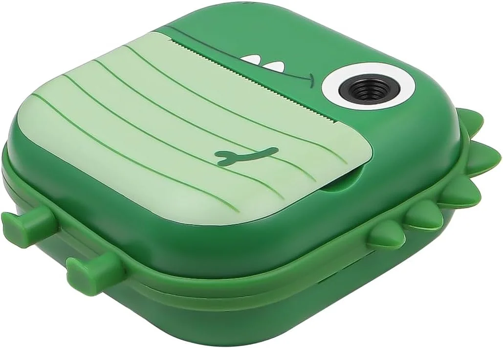 دوربین چاپ فوری کودکانه، دوربین عکس مینیاتوری دایناسور با 2 رول کاغذ چاپ برای پسران و دختران 48 مگاپیکسل 2.4 اینچ