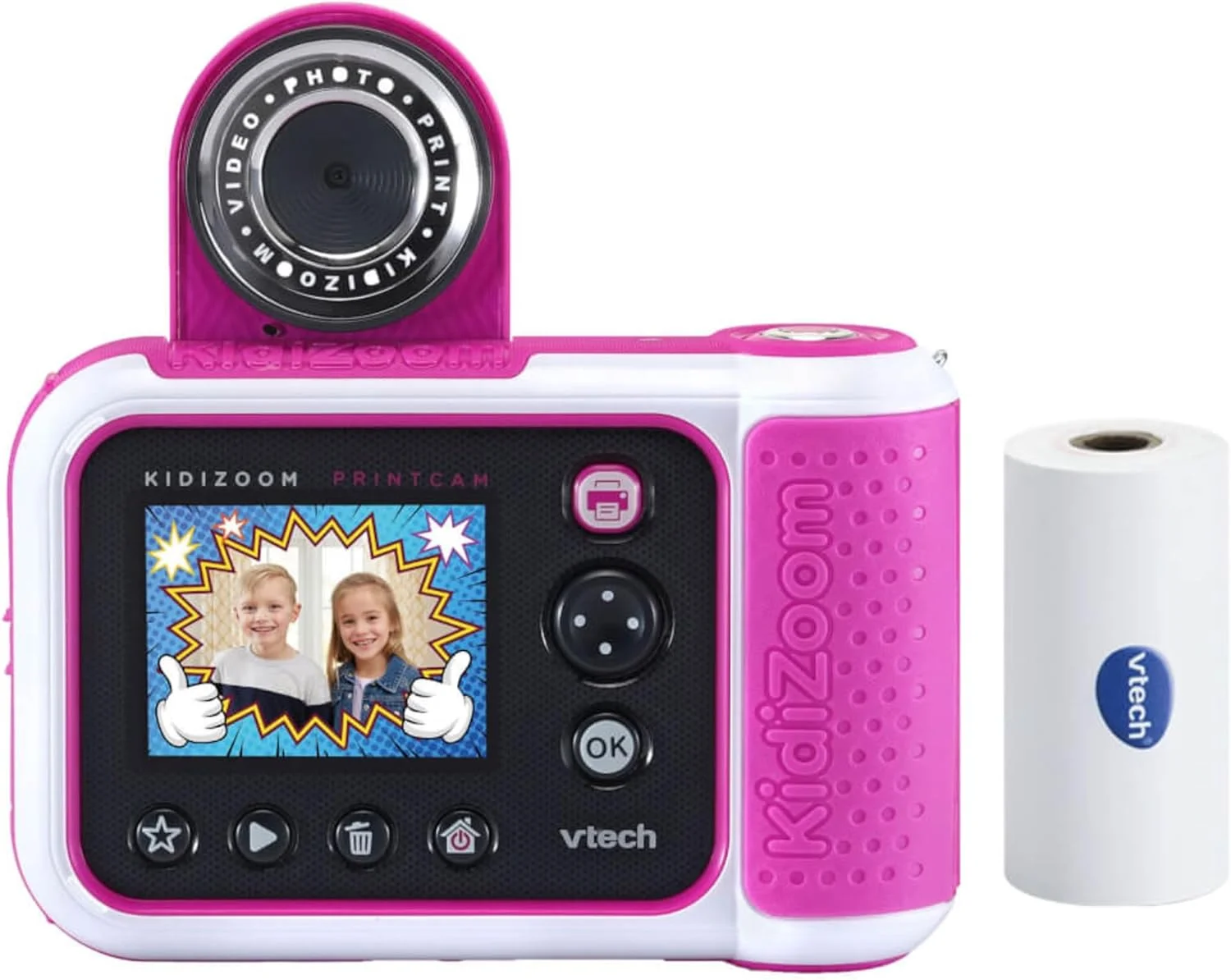 دوربین چاپ فوری کودکانه Vtech KidiZoom صورتی - دوربین کودکانه فوری با قابلیت چاپ، سلفی و فیلمبرداری، افکت ها، بازی ها و موارد دیگر، برای کودکان 4 تا 12 سال دوربین چاپ فوری کودکانه Vtech KidiZoom صورتی - دوربین کودکانه فوری با قابلیت چاپ، سلفی و فیلمبرداری، افکت ها، بازی ها و موارد دیگر، برای کودکان 4 تا 12 سال