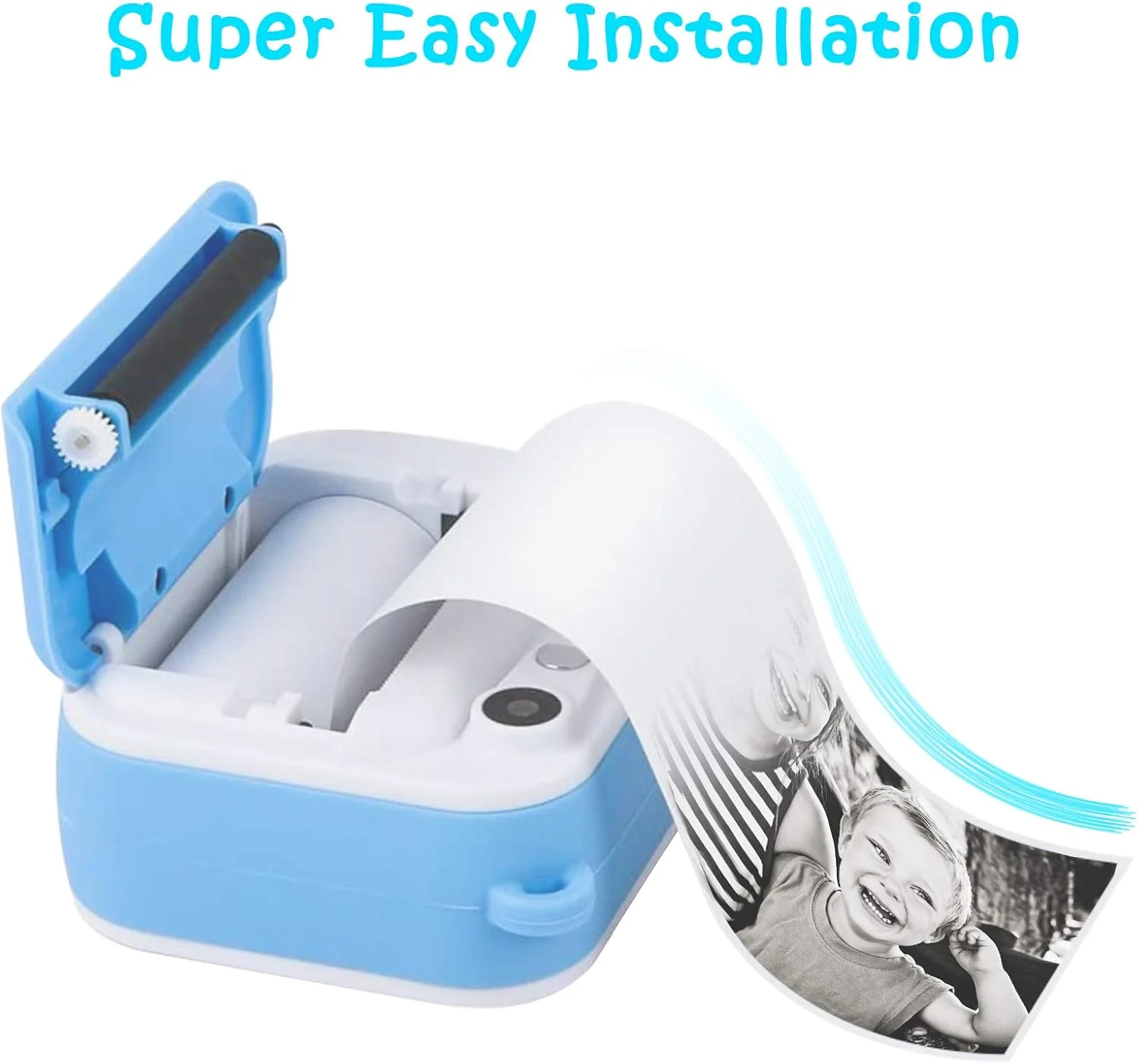 کاغذ چاپ مجدد دوربین چاپ فوری کودکانه Usteetic، 5 رول، 5.8 در 730 سانتی متر، سازگار با اکثر دوربین های فوری، سفید، نوردهی خودکار