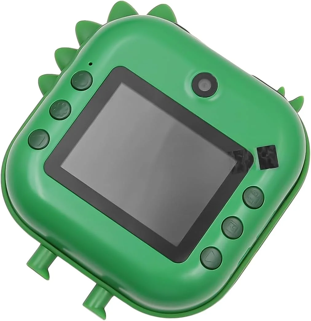 دوربین چاپ فوری کودکانه، دوربین عکس مینیاتوری دایناسور با 2 رول کاغذ چاپ برای پسران و دختران 48 مگاپیکسل 2.4 اینچ