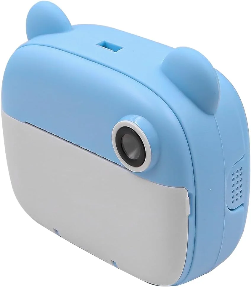 دوربین فوری 2.4 اینچی برای کودکان، دوربین عکس فوری با کاغذ چاپ و کارت حافظه 32 گیگابایتی، دوربین اسباب بازی HD 1080P با دو لنز و قابلیت سلفی (آبی)