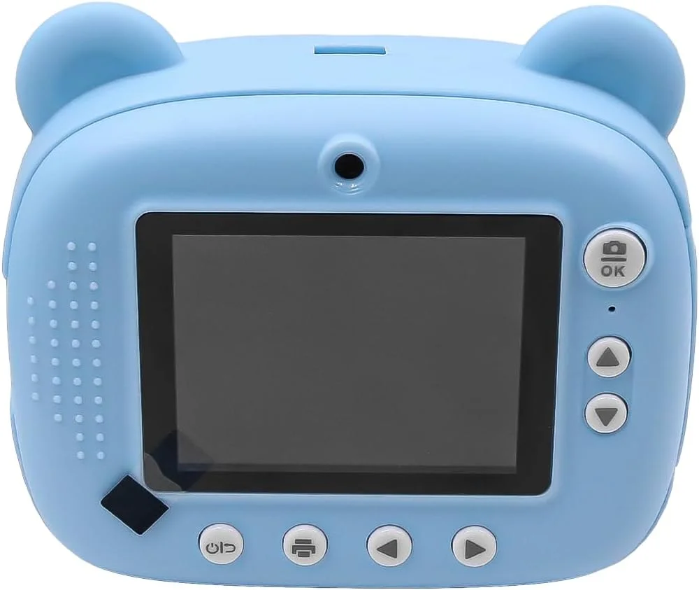 دوربین فوری 2.4 اینچی برای کودکان، دوربین عکس فوری با کاغذ چاپ و کارت حافظه 32 گیگابایتی، دوربین اسباب بازی HD 1080P با دو لنز و قابلیت سلفی (آبی)