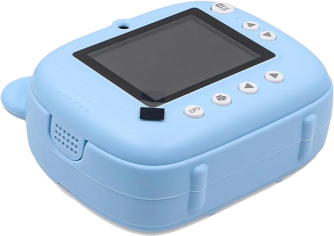 دوربین فوری 2.4 اینچی برای کودکان، دوربین عکس فوری با کاغذ چاپ و کارت حافظه 32 گیگابایتی، دوربین اسباب بازی HD 1080P با دو لنز و قابلیت سلفی (آبی)