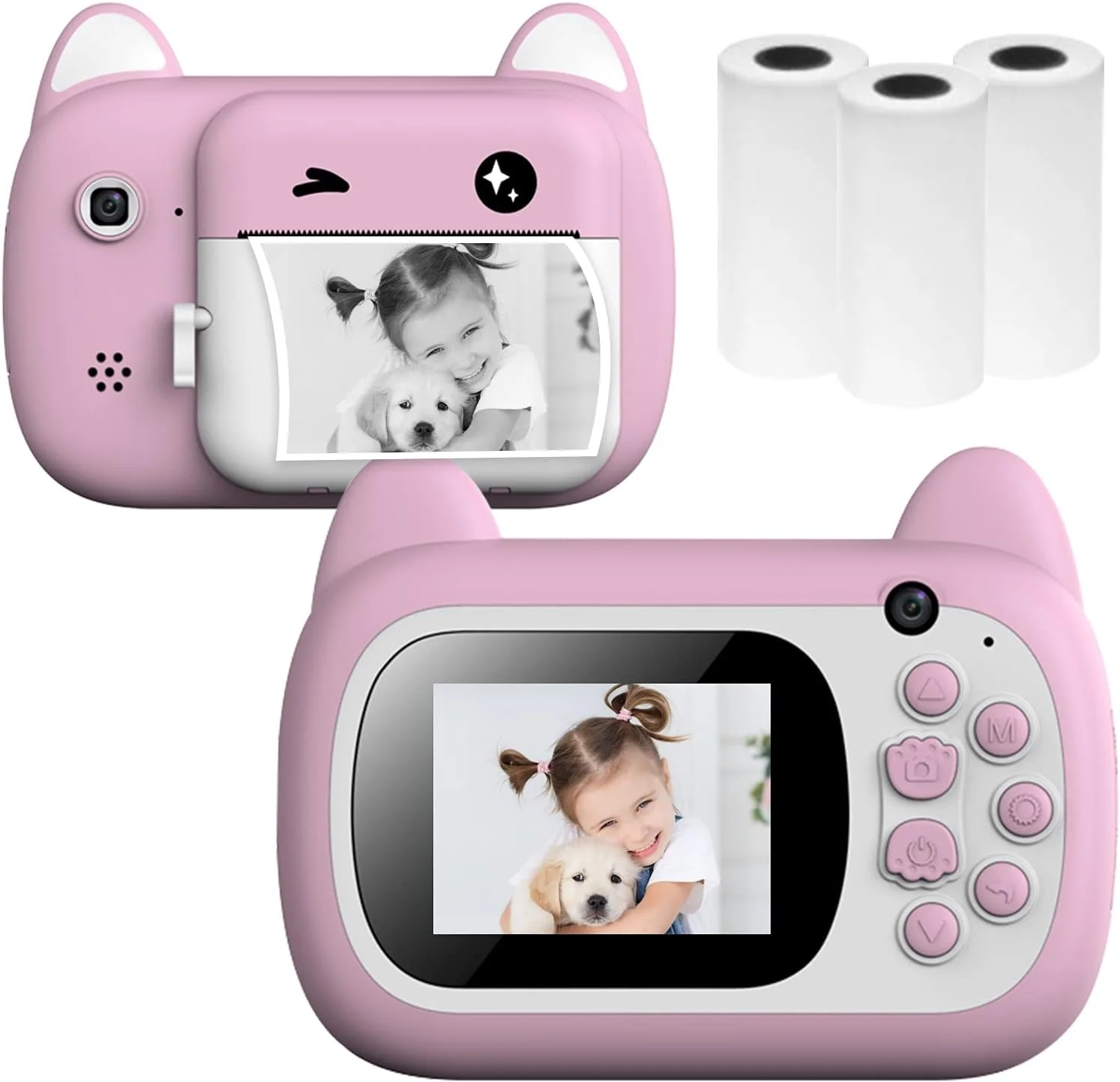 A7 Kids Camera 1080P Digital Instant Camera Photo Printer with 24Mp Dual Cameras 2.4 inch Display Screen 3 Rolls of Print Paper Replaceable TF Card Design for Children A7 Kids Camera 1080P Digital Instant Camera Photo Printer with 24Mp Dual Cameras 2.4 inch Display Screen 3 Rolls of Print Paper Replaceable TF Card Design for Children