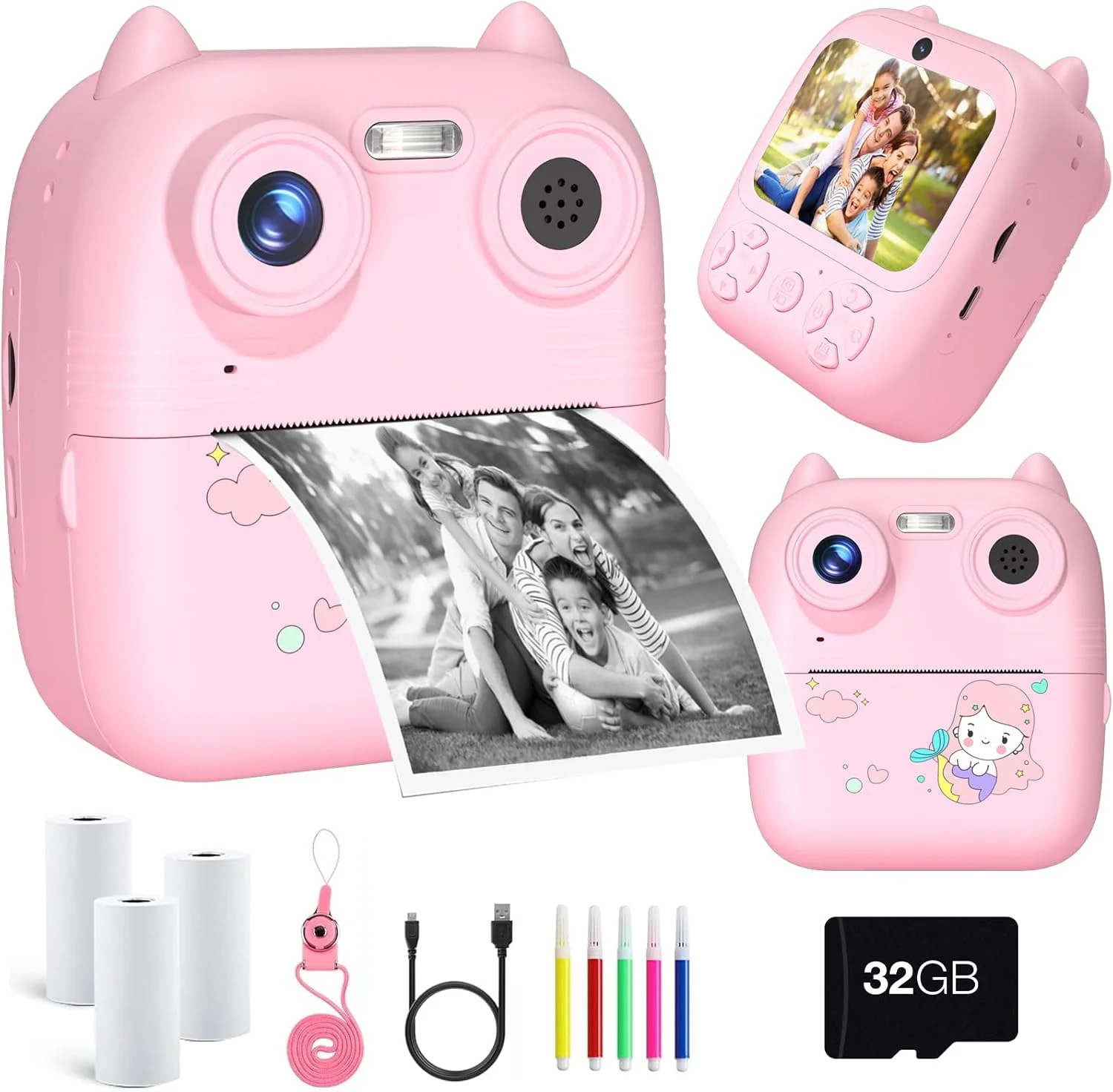 دوربین فوری چاپ کودکانه ydi، دوربین دیجیتال فوری سلفی HD1080P با صفحه نمایش دوگانه 2.4 اینچی برای کودکان به همراه کارت 32 گیگابایتی، اسباب بازی و هدیه برای کودکان 3 تا 12 سال، صورتی دوربین فوری چاپ کودکانه ydi، دوربین دیجیتال فوری سلفی HD1080P با صفحه نمایش دوگانه 2.4 اینچی برای کودکان به همراه کارت 32 گیگابایتی، اسباب بازی و هدیه برای کودکان 3 تا 12 سال، صورتی