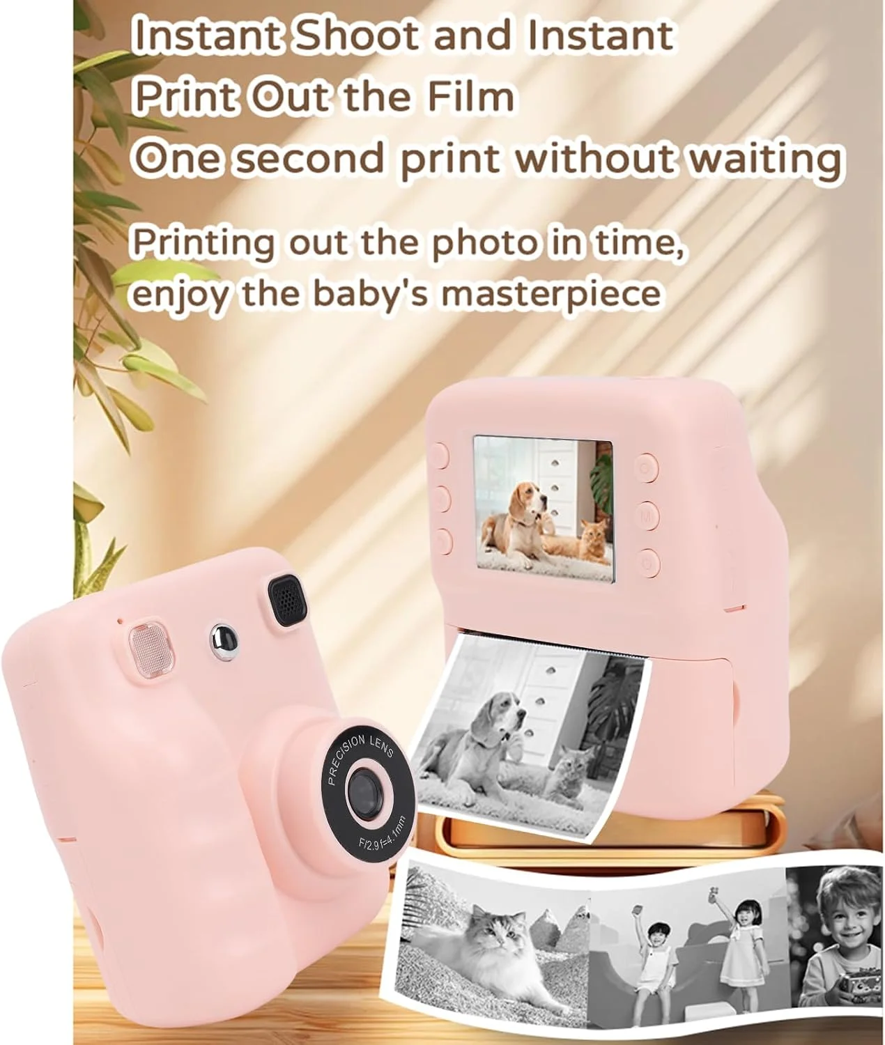 دوربین چاپ فوری فشرده Annadue، دوربین عکس و فیلم 30 مگاپیکسلی 1080P با استیکرهای سرگرم کننده، تایم لپس، ضبط حلقه ای 3 دقیقه ای، چاپگر حرارتی 200DPI (صورتی) دوربین چاپ فوری فشرده Annadue، دوربین عکس و فیلم 30 مگاپیکسلی 1080P با استیکرهای سرگرم کننده، تایم لپس، ضبط حلقه ای 3 دقیقه ای، چاپگر حرارتی 200DPI (صورتی)