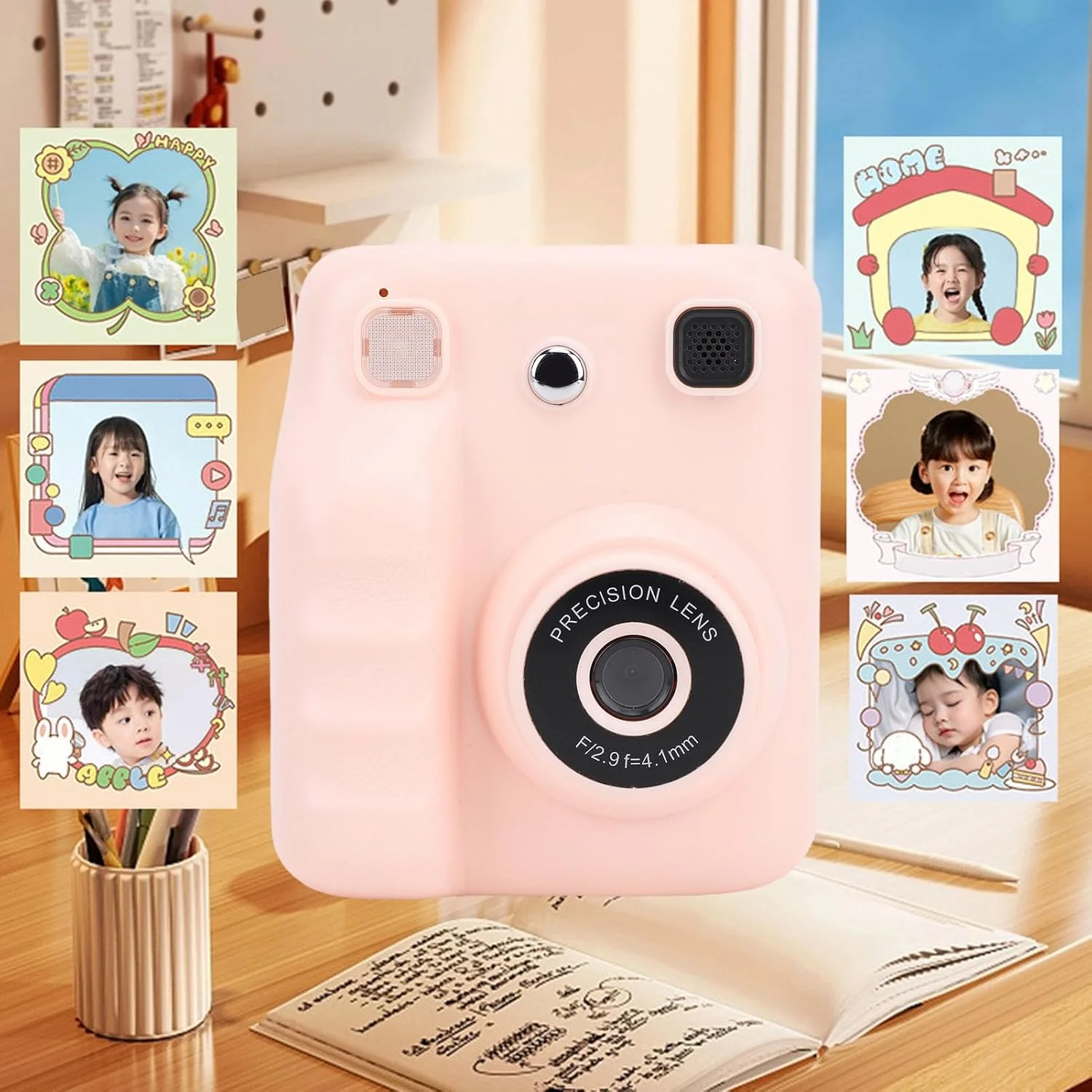 دوربین چاپ فوری Annadue، 2.4 اینچ 48 مگاپیکسل 1080P، پخش MP3، همراه با 3 رول کاغذ چاپ، هدیه تولد کریسمس (بدون کارت حافظه)