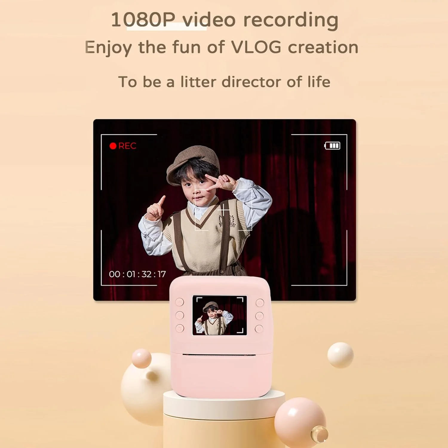 دوربین چاپ فوری فشرده Annadue، دوربین عکس و فیلم 30 مگاپیکسلی 1080P با استیکرهای سرگرم کننده، تایم لپس، ضبط حلقه ای 3 دقیقه ای، چاپگر حرارتی 200DPI (صورتی) دوربین چاپ فوری فشرده Annadue، دوربین عکس و فیلم 30 مگاپیکسلی 1080P با استیکرهای سرگرم کننده، تایم لپس، ضبط حلقه ای 3 دقیقه ای، چاپگر حرارتی 200DPI (صورتی)