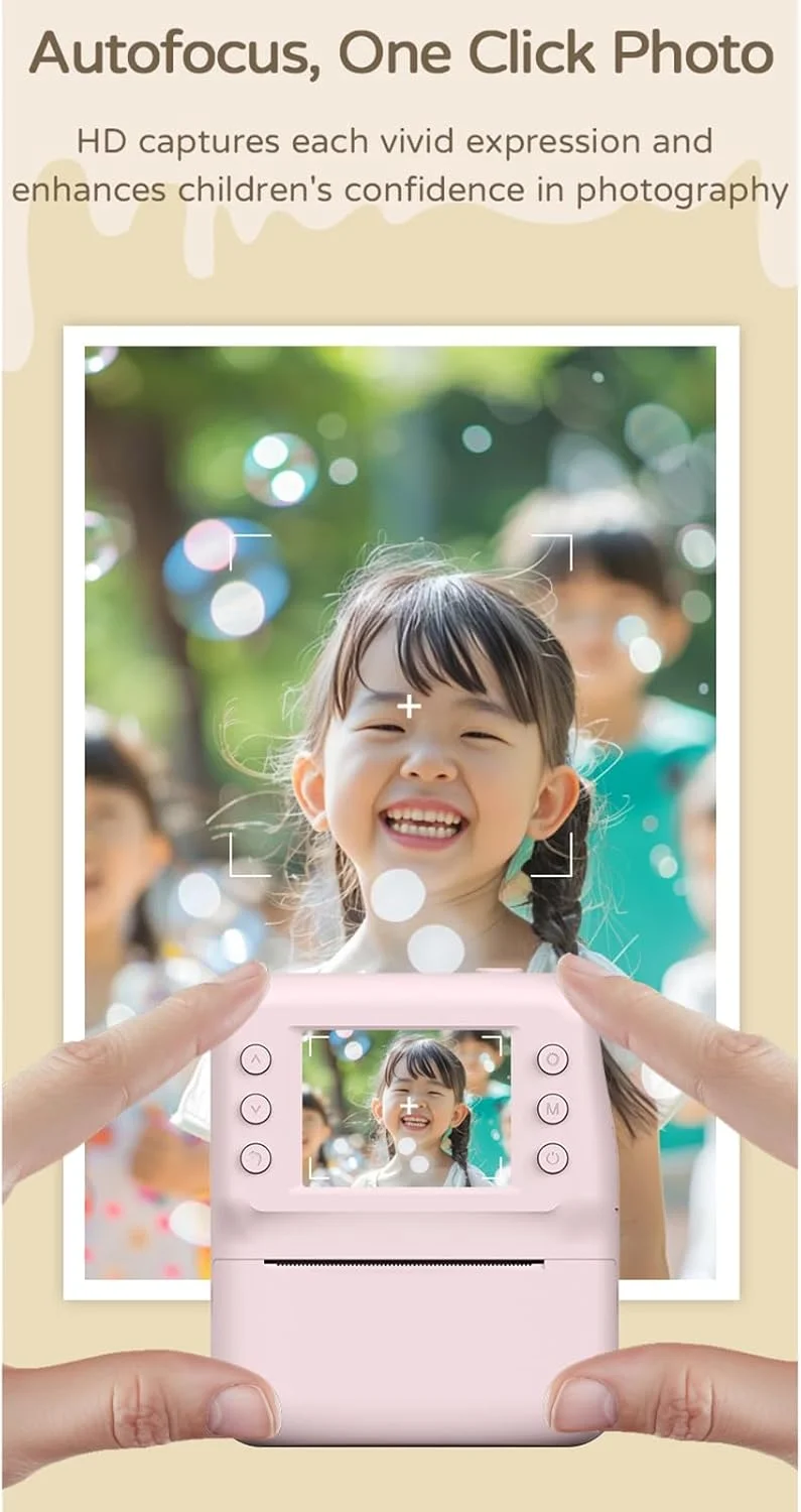 دوربین چاپ فوری فشرده Annadue، دوربین عکس و فیلم 30 مگاپیکسلی 1080P با استیکرهای سرگرم کننده، تایم لپس، ضبط حلقه ای 3 دقیقه ای، چاپگر حرارتی 200DPI (صورتی) دوربین چاپ فوری فشرده Annadue، دوربین عکس و فیلم 30 مگاپیکسلی 1080P با استیکرهای سرگرم کننده، تایم لپس، ضبط حلقه ای 3 دقیقه ای، چاپگر حرارتی 200DPI (صورتی)