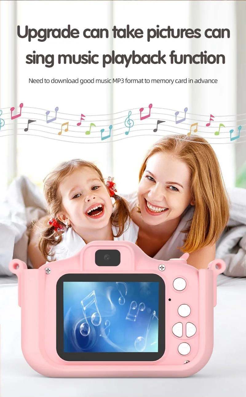 دوربین کودکان Brave Bunny ارتقا یافته 600mAs – دوربین دیجیتال دو لنز 20 مگاپیکسلی با کارت SD 32 گیگابایتی، فیلمبرداری 1080P، قابل شارژ، ضد ضربه، فیلترها و بازی های سرگرم کننده