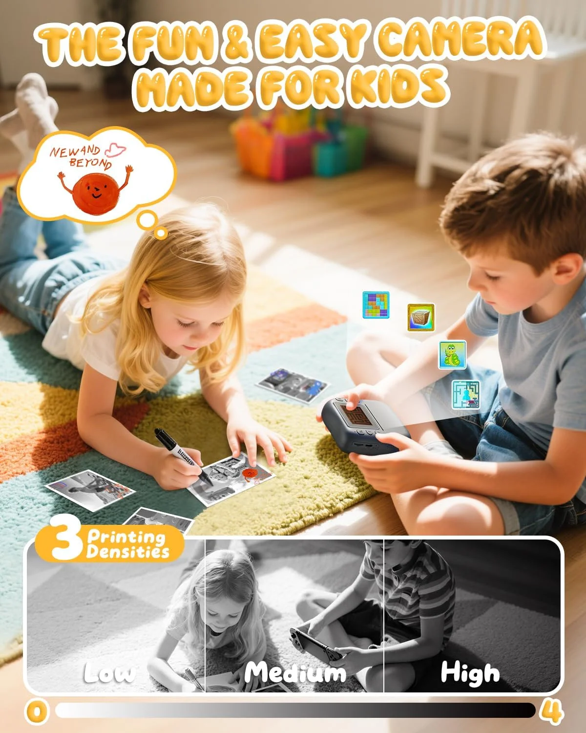 دوربین فوری CAMCLID برای کودکان، دوربین دیجیتال HD 1080P برای کودکان به همراه کارت 32 گیگابایتی و 3 رول کاغذ چاپ، هدیه برای پسران و دختران 3 تا 12 ساله