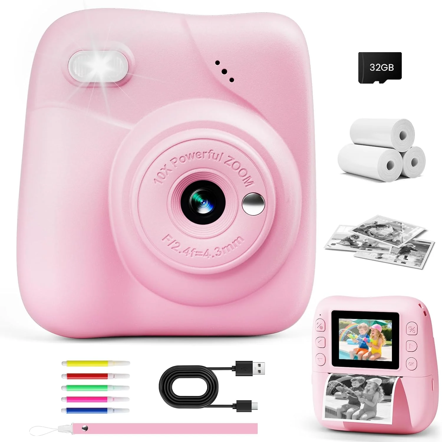 دوربین چاپ فوری کودکانه CAMCLID، دوربین فوری HD 1080P کودکان به همراه کارت 32 گیگابایتی و 3 رول کاغذ چاپ، اسباب بازی قابل حمل برای کودکان نوپا، هدیه تولد کریسمس برای پسران و دختران 3-12 سال (صورتی) دوربین چاپ فوری کودکانه CAMCLID، دوربین فوری HD 1080P کودکان به همراه کارت 32 گیگابایتی و 3 رول کاغذ چاپ، اسباب بازی قابل حمل برای کودکان نوپا، هدیه تولد کریسمس برای پسران و دختران 3-12 سال (صورتی)