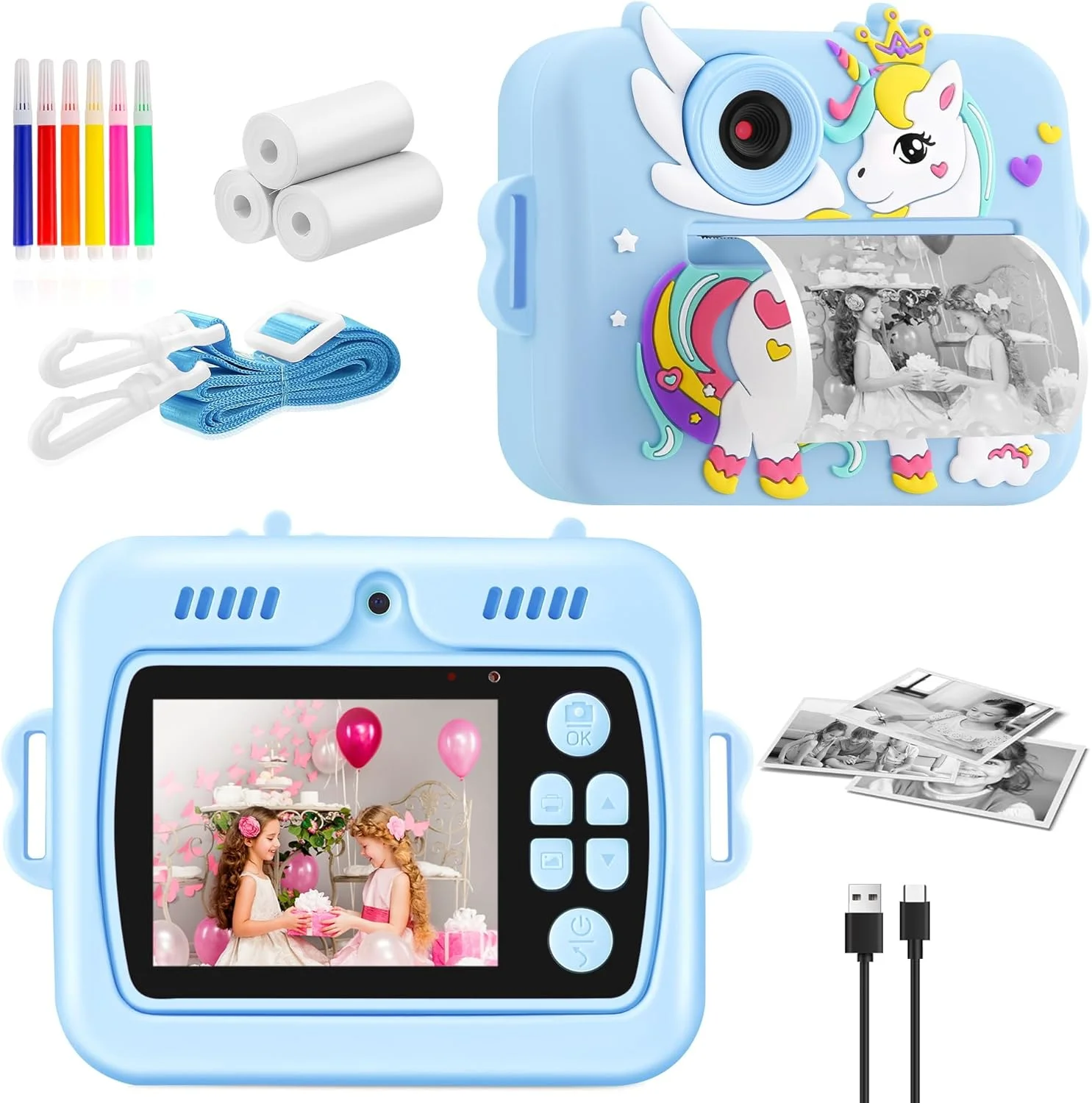 دوربین کودکانه، دوربین چاپ فوری برای پسران/دختران کودک، دوربین دیجیتال 1080P Pro HD برای کودکان به همراه کاغذ چاپ و کارت TF 32 گیگابایتی، اسباب بازی های سرگرم کننده کودکان برای تولد دوربین کودکانه، دوربین چاپ فوری برای پسران/دختران کودک، دوربین دیجیتال 1080P Pro HD برای کودکان به همراه کاغذ چاپ و کارت TF 32 گیگابایتی، اسباب بازی های سرگرم کننده کودکان برای تولد