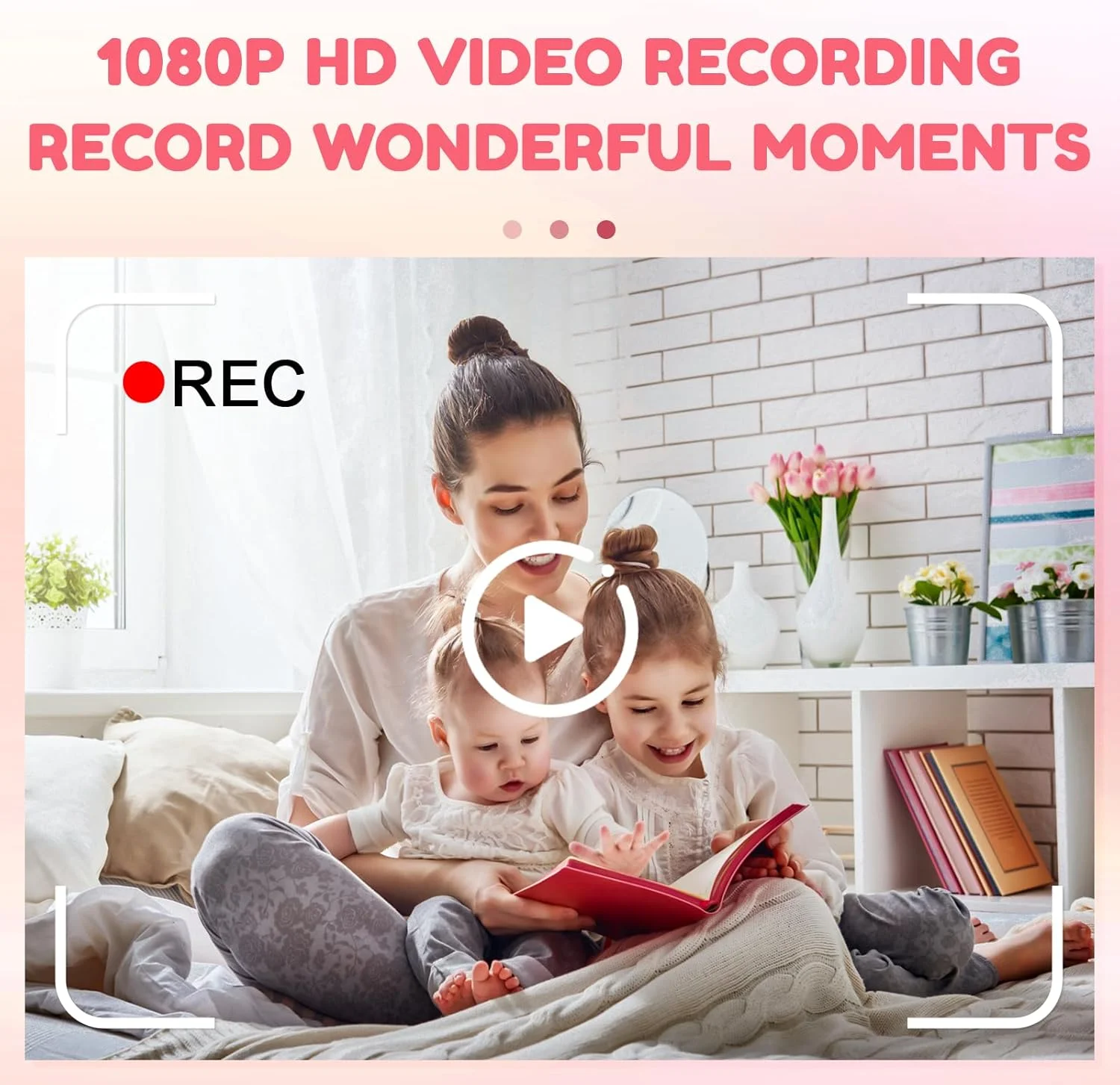 دوربین فوری چاپ کودکانه با صفحه نمایش 2.0 اینچی 1080P، دوربین فوری کودکان به همراه کاغذ چاپ، هدیه برای پسران و دختران 3-12 سال.