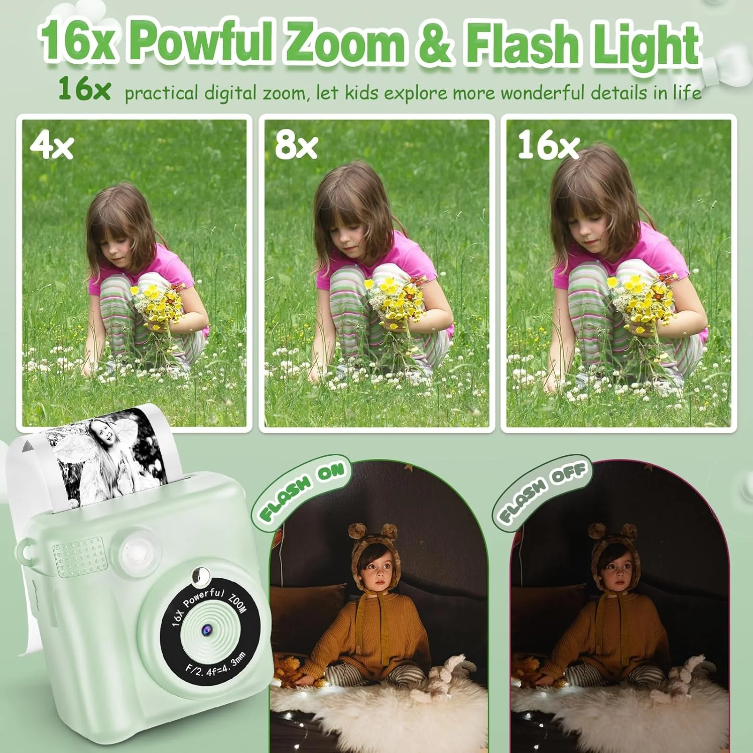 دوربین کودکانه - دوربین چاپ فوری دیجیتال 1080P - زوم دیجیتال 16 برابر صفحه نمایش 2.4 اینچی - کارت 32 گیگابایتی - 3 رول کاغذ چاپ - به همراه کیف نگهداری هدیه کریسمس برای کودکان 3-12 سال دوربین کودکانه - دوربین چاپ فوری دیجیتال 1080P - زوم دیجیتال 16 برابر صفحه نمایش 2.4 اینچی - کارت 32 گیگابایتی - 3 رول کاغذ چاپ - به همراه کیف نگهداری هدیه کریسمس برای کودکان 3-12 سال