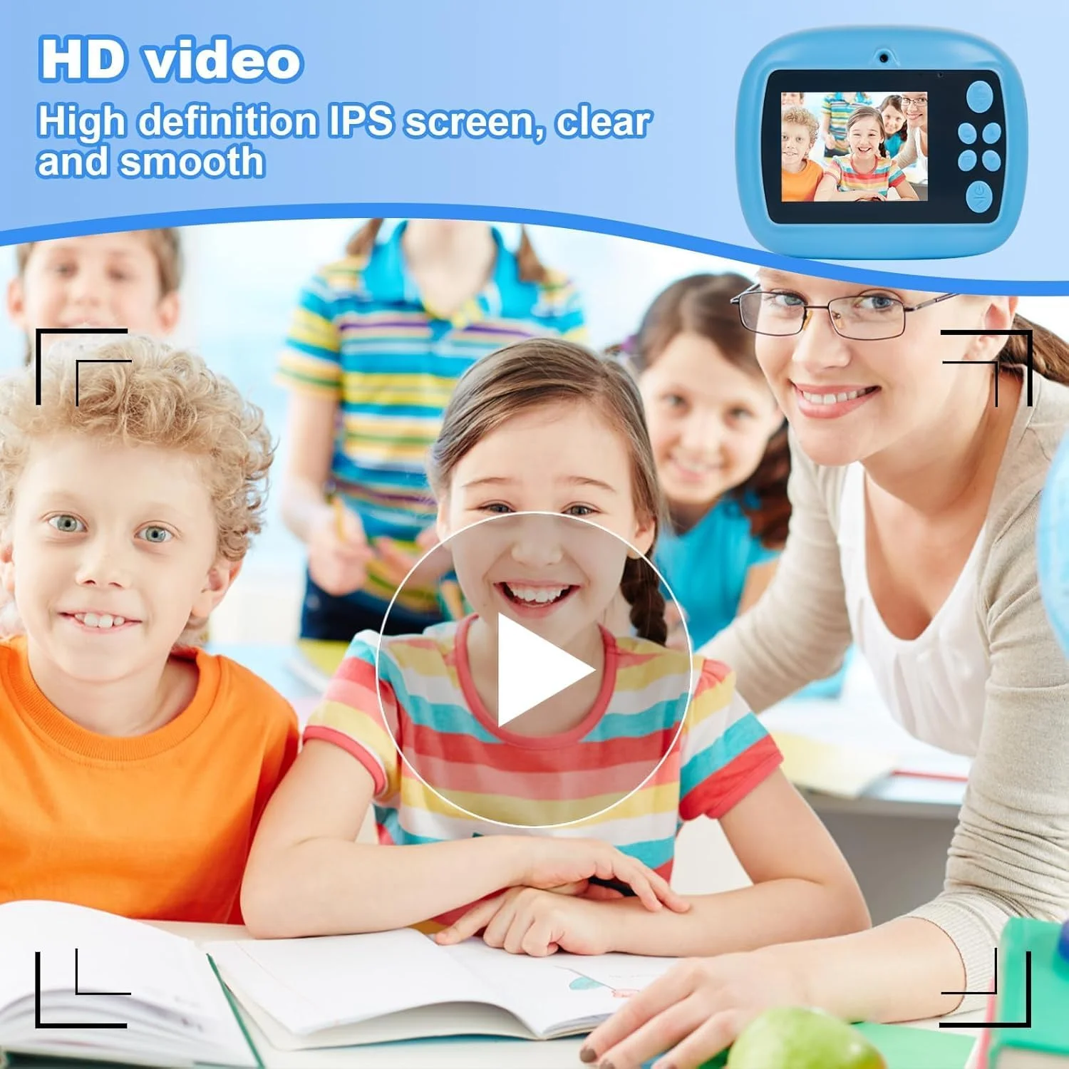 دوربین چاپ فوری کودکان، دوربین فوری 1080P HD با کارت SD 32 گیگابایتی، دوربین فوری کودکان با کاغذ چاپ، دوربین با چاپ تصویر فوری، هدیه اسباب بازی برای پسران و دختران 3-12 ساله