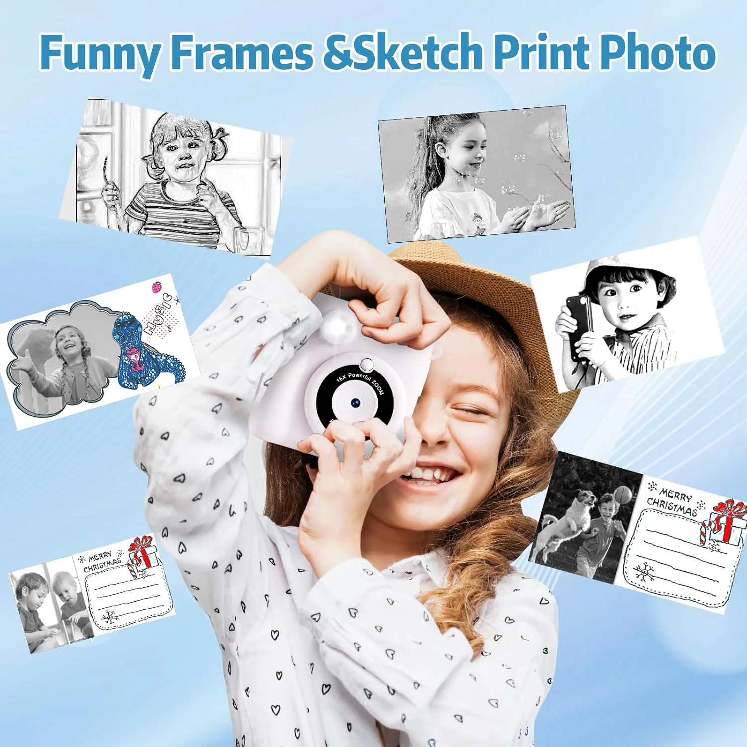 دوربین فوری چاپ کودکانه با صفحه نمایش 2.4 اینچی 1080P به همراه کارت TF 32 گیگابایتی، کاغذ چاپ، مداد رنگی، هدیه برای پسران و دختران 3-12 ساله دوربین فوری چاپ کودکانه با صفحه نمایش 2.4 اینچی 1080P به همراه کارت TF 32 گیگابایتی، کاغذ چاپ، مداد رنگی، هدیه برای پسران و دختران 3-12 ساله