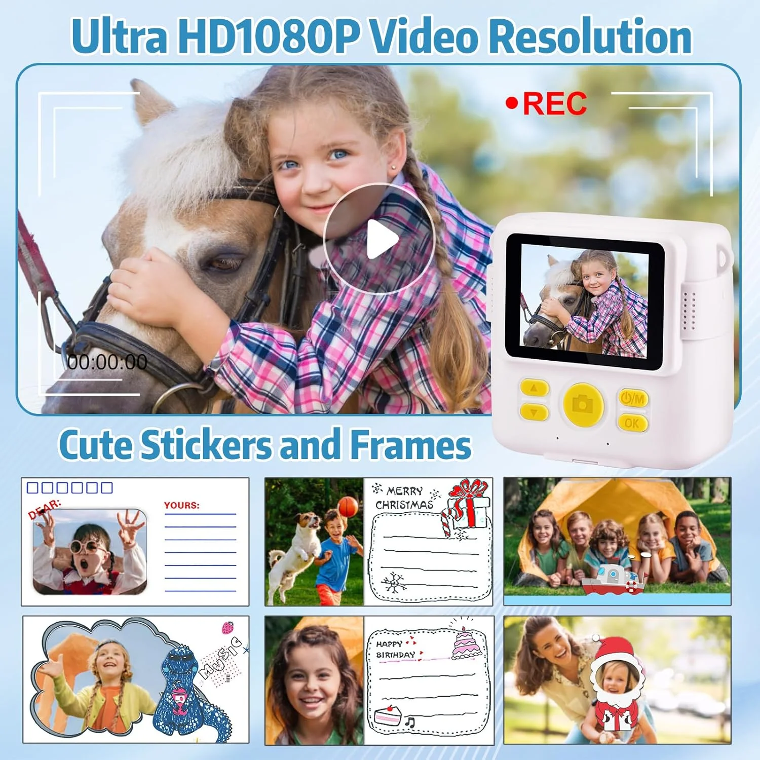 دوربین فوری چاپ کودکانه با صفحه نمایش 2.4 اینچی 1080P به همراه کارت TF 32 گیگابایتی، کاغذ چاپ، مداد رنگی، هدیه برای پسران و دختران 3-12 ساله دوربین فوری چاپ کودکانه با صفحه نمایش 2.4 اینچی 1080P به همراه کارت TF 32 گیگابایتی، کاغذ چاپ، مداد رنگی، هدیه برای پسران و دختران 3-12 ساله