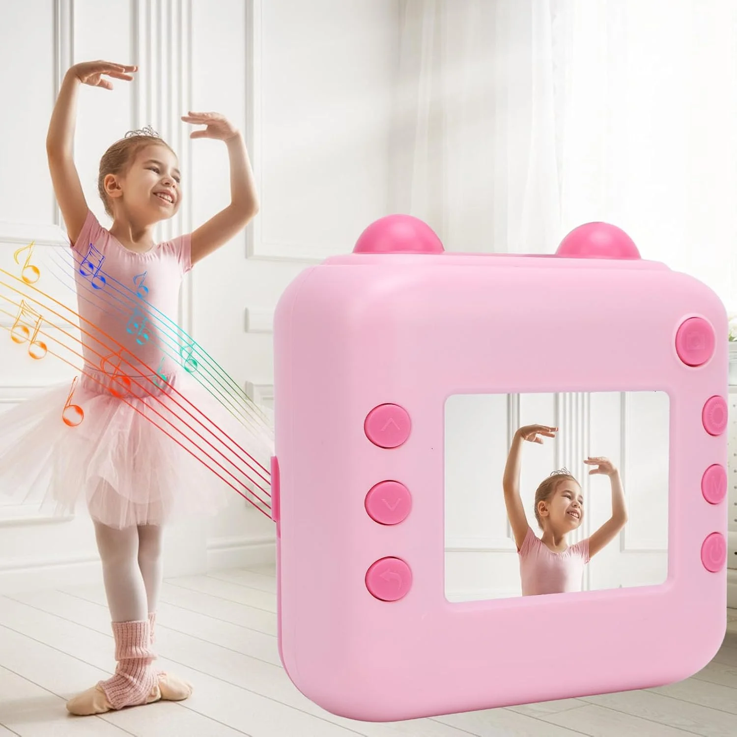 دوربین چاپ فوری کودکانه Cryfokt، دوربین های فوری کودکانه 50 مگاپیکسلی با صفحه نمایش 2.4 اینچی، زوم دیجیتال 16 برابر 1080P برای مسافرت، هدیه تولد کریسمس، کیفیت تصویر عالی