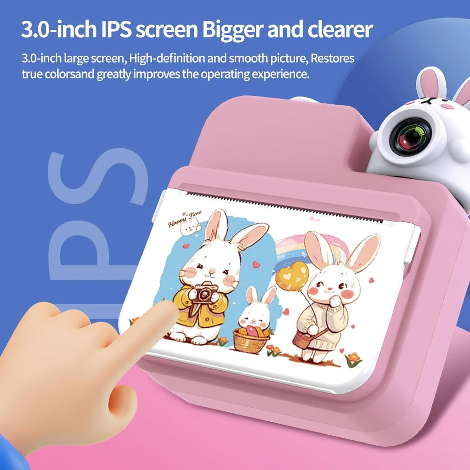 دوربین دیجیتال فوری کودکان Depisuta، 32 مگاپیکسل 1080P HD کارتونی زیبا با صفحه نمایش رنگی 3 اینچی، دوربین دیجیتال سلفی برای پیک نیک، کمپینگ، مهمانی های تعطیلات