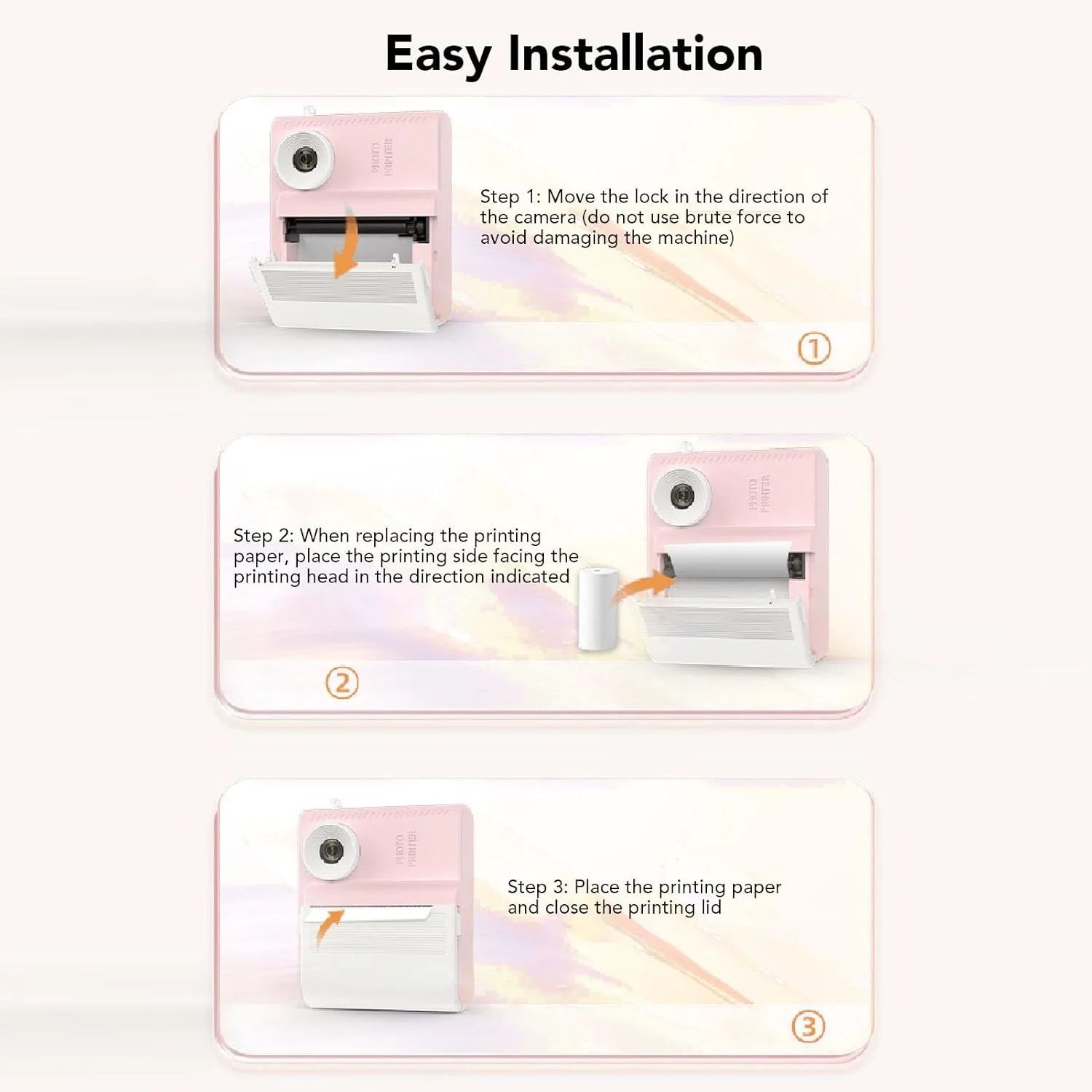دوربین دیجیتال کودکانه با صفحه نمایش HD 2.8 اینچی، فوکوس خودکار، زوم 8X، ضد ضربه، بند آویز، اسباب بازی دوربین چاپ فوری، مناسب برای عکاسی بازی در فضای باز (صورتی)