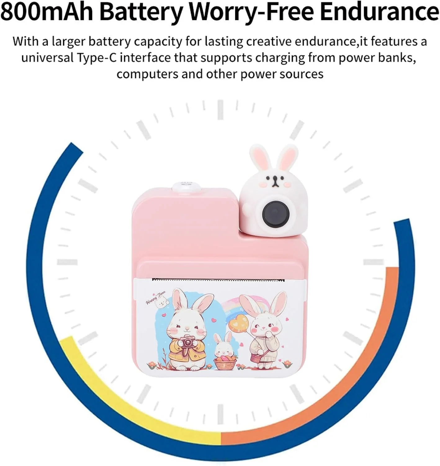 دوربین دیجیتال فوری کودکان Depisuta، 32 مگاپیکسل 1080P HD کارتونی زیبا با صفحه نمایش رنگی 3 اینچی، دوربین دیجیتال سلفی برای پیک نیک، کمپینگ، مهمانی های تعطیلات