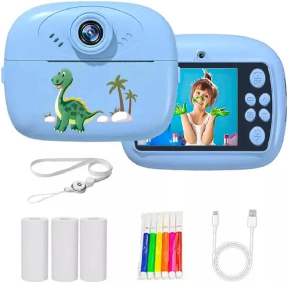 دوربین دیجیتال کودکان با چاپ فوری، صفحه نمایش 2.4 اینچی، رنگ های متنوع