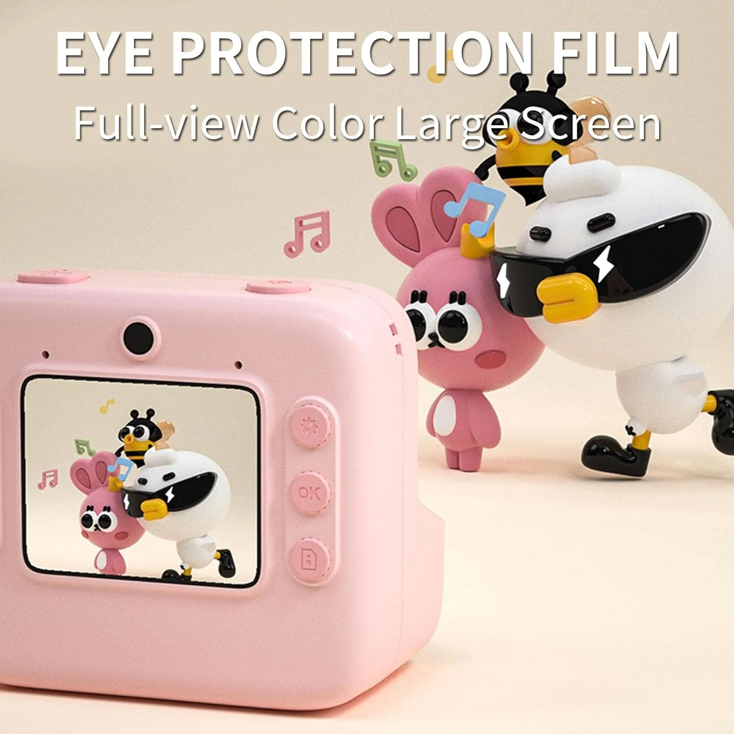 دوربین دیجیتال با قابلیت چاپ - دوربین دیجیتال فوری قابل شارژ با کاغذ چاپ، صفحه نمایش 2.0 اینچی IPS، دوربین فیلمبرداری 1080P - هدیه دوربین فیلمبرداری حرارتی برای دختران، پسران، کودکان