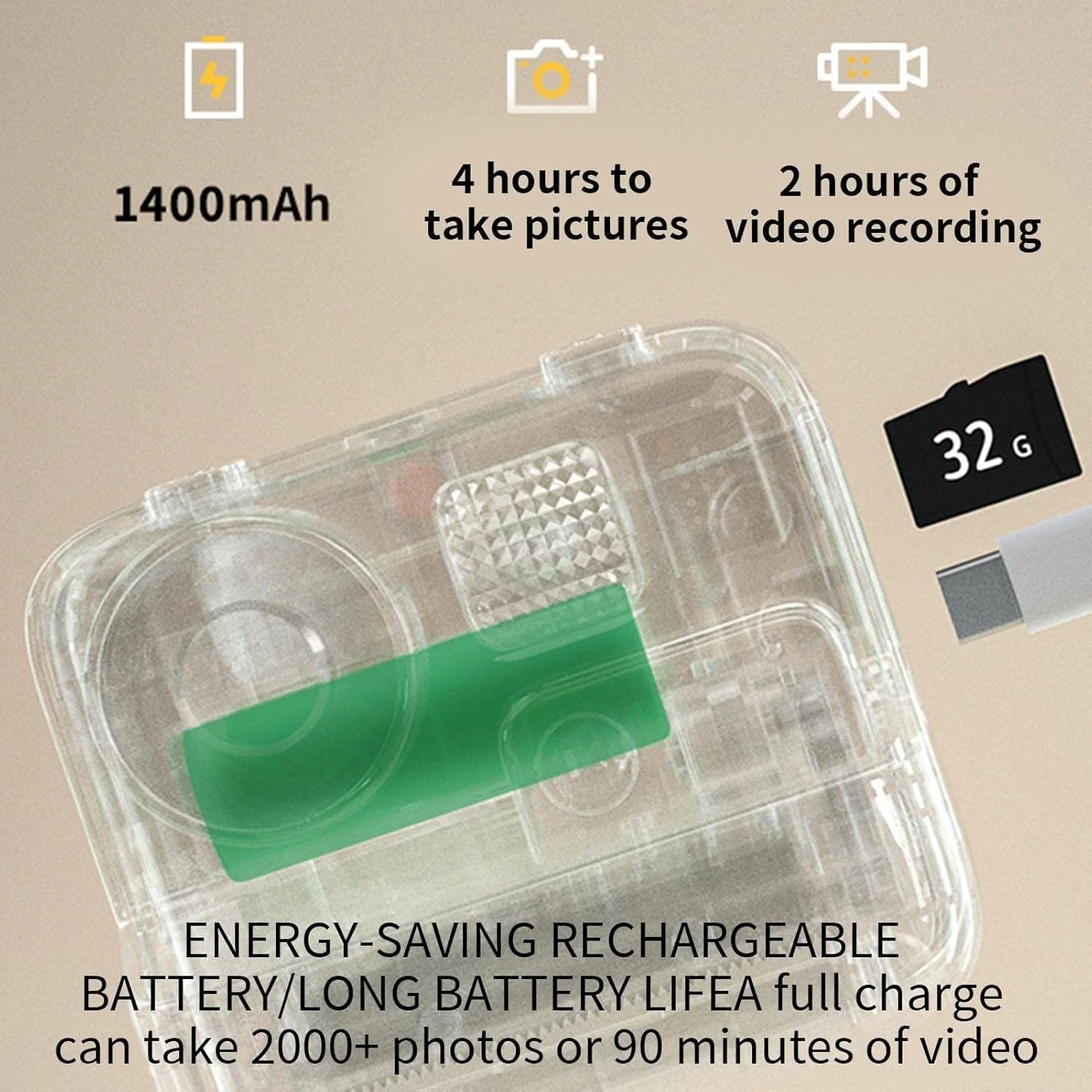 دوربین دیجیتال با قابلیت چاپ - دوربین دیجیتال فوری قابل شارژ با کاغذ چاپ، صفحه نمایش 2.0 اینچی IPS، دوربین فیلمبرداری 1080P - هدیه دوربین فیلمبرداری حرارتی برای دختران، پسران، کودکان