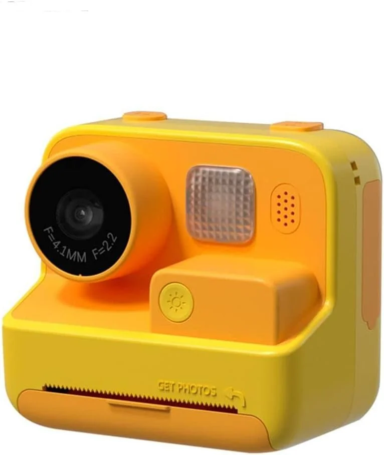 دوربین چاپ فوری کودکانه EAGLE به همراه کارت حافظه 32 گیگابایتی و کاغذ چاپ، دوربین فیلمبرداری 1080P با کیفیت 26 مگاپیکسل و صفحه نمایش 2.0 اینچی IPS، مناسب برای کودکان 6 تا 12 سال، هدیه - زرد