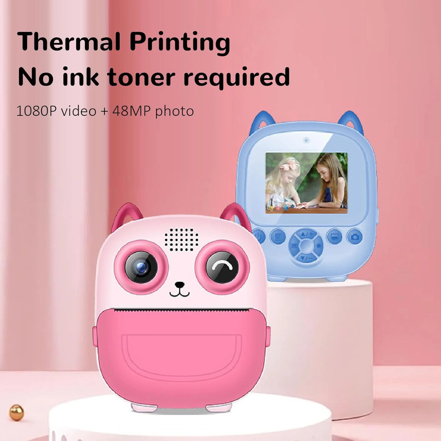 دوربین چاپ فوری کودکانه Ejoyous، دوربین دیجیتال حرارتی 48 مگاپیکسلی با قابلیت چاپ حرارتی، دوربین فیلمبرداری 1080P با صفحه نمایش 2.4 اینچی HD برای دختران و پسران (صورتی) دوربین چاپ فوری کودکانه Ejoyous، دوربین دیجیتال حرارتی 48 مگاپیکسلی با قابلیت چاپ حرارتی، دوربین فیلمبرداری 1080P با صفحه نمایش 2.4 اینچی HD برای دختران و پسران (صورتی)