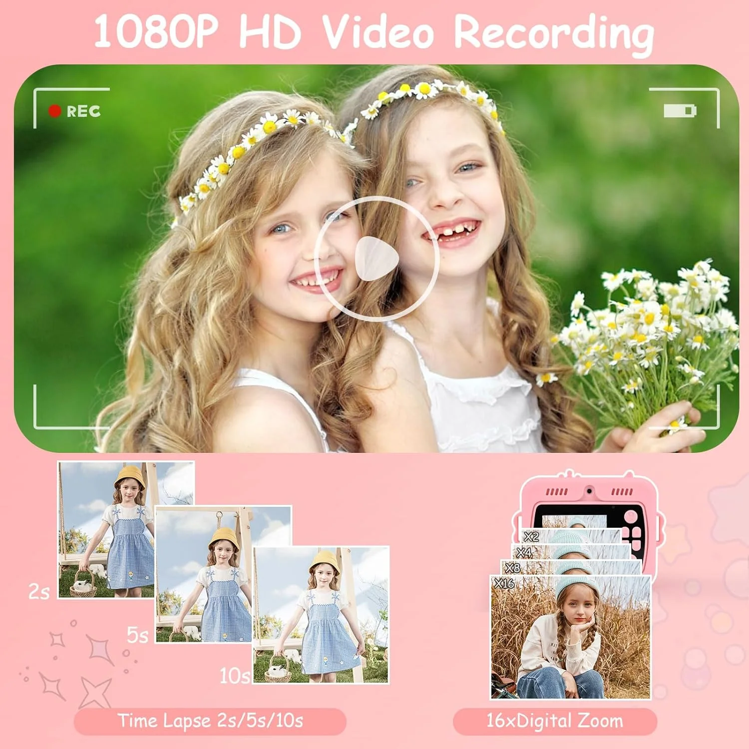 دوربین فوری کودکان، دوربین دیجیتال 1080P HD برای کودکان با صفحه نمایش 2.4 اینچی و کارت حافظه 32 گیگابایتی، دوربین فوری کودکان به همراه 3 رول کاغذ چاپ، هدیه برای دختران و پسران 3 تا 12 سال (صورتی) دوربین فوری کودکان، دوربین دیجیتال 1080P HD برای کودکان با صفحه نمایش 2.4 اینچی و کارت حافظه 32 گیگابایتی، دوربین فوری کودکان به همراه 3 رول کاغذ چاپ، هدیه برای دختران و پسران 3 تا 12 سال (صورتی)