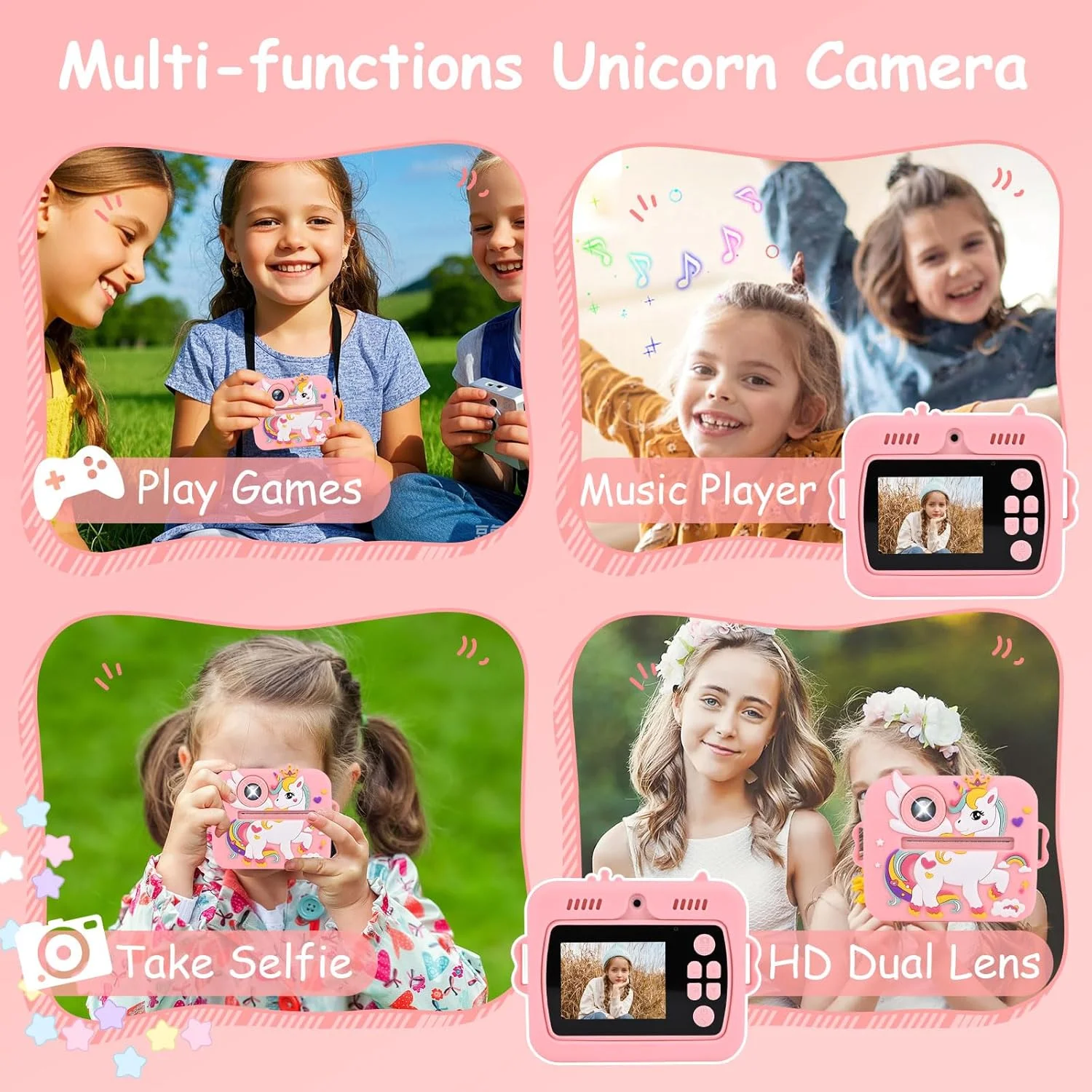 دوربین فوری کودکان، دوربین دیجیتال 1080P HD برای کودکان با صفحه نمایش 2.4 اینچی و کارت حافظه 32 گیگابایتی، دوربین فوری کودکان به همراه 3 رول کاغذ چاپ، هدیه برای دختران و پسران 3 تا 12 سال (صورتی) دوربین فوری کودکان، دوربین دیجیتال 1080P HD برای کودکان با صفحه نمایش 2.4 اینچی و کارت حافظه 32 گیگابایتی، دوربین فوری کودکان به همراه 3 رول کاغذ چاپ، هدیه برای دختران و پسران 3 تا 12 سال (صورتی)