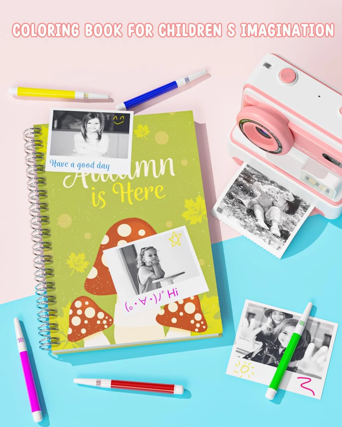 دوربین چاپ فوری کودکان fohoa مناسب دختران و پسران 3 تا 12 سال، اسباب بازی کودکان، دوربین دیجیتال 1080P هدیه تولد و کریسمس برای دختران 4 5 6 7 8 9 10 ساله، دوربین مخصوص کودکان نوپا به همراه کارت حافظه 32 گیگابایتی