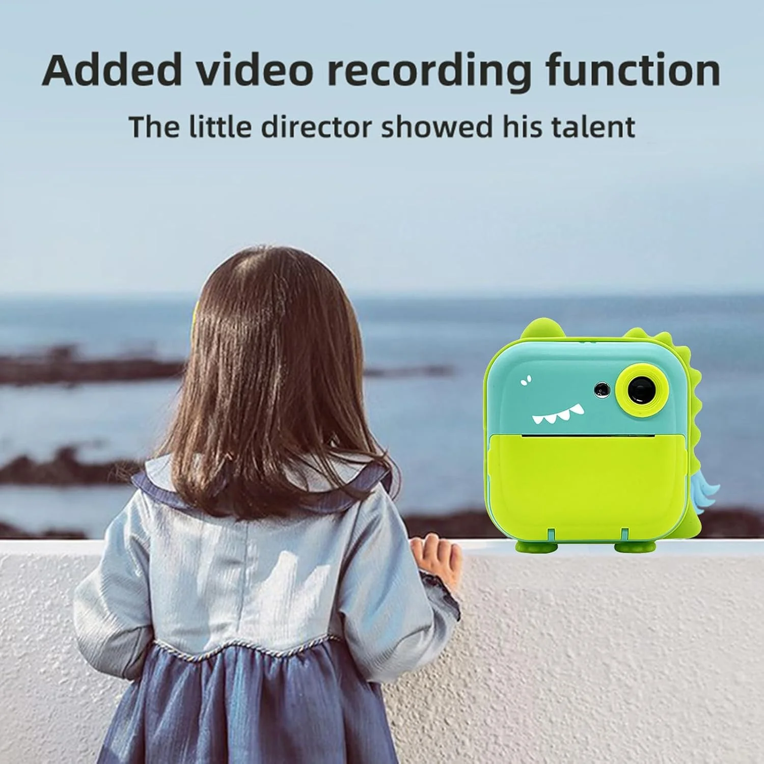 دوربین چاپ فوری کودکانه Fawoonu، دوربین دیجیتال 2400W با وضوح بالا و صفحه نمایش 2.4 اینچی، چاپگر حرارتی بدون جوهر کارتونی با لنز دوگانه برای دختران و پسران